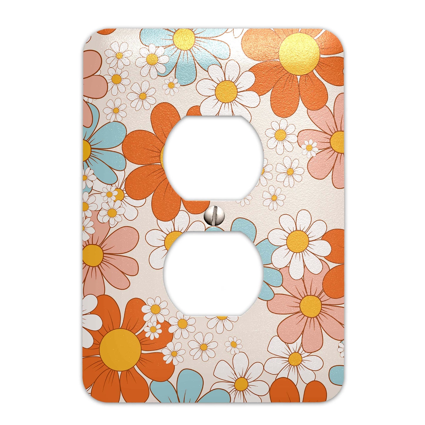 a light switch cover with a flower pattern