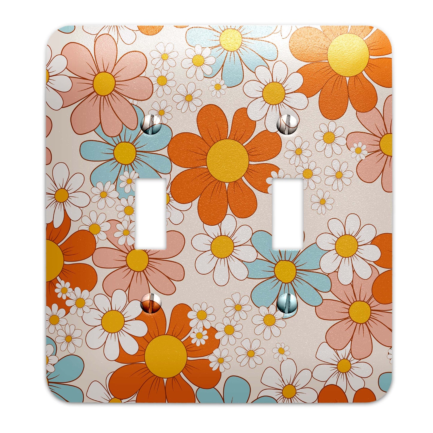 a light switch cover with flowers on it