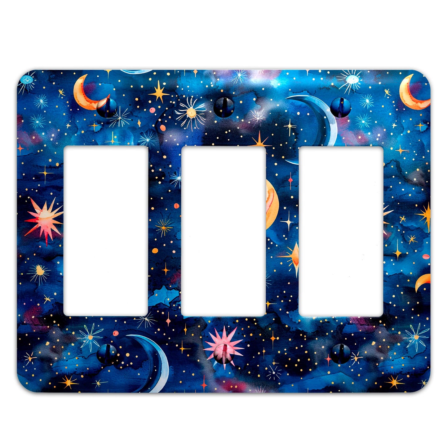 a light switch cover with stars and planets on it