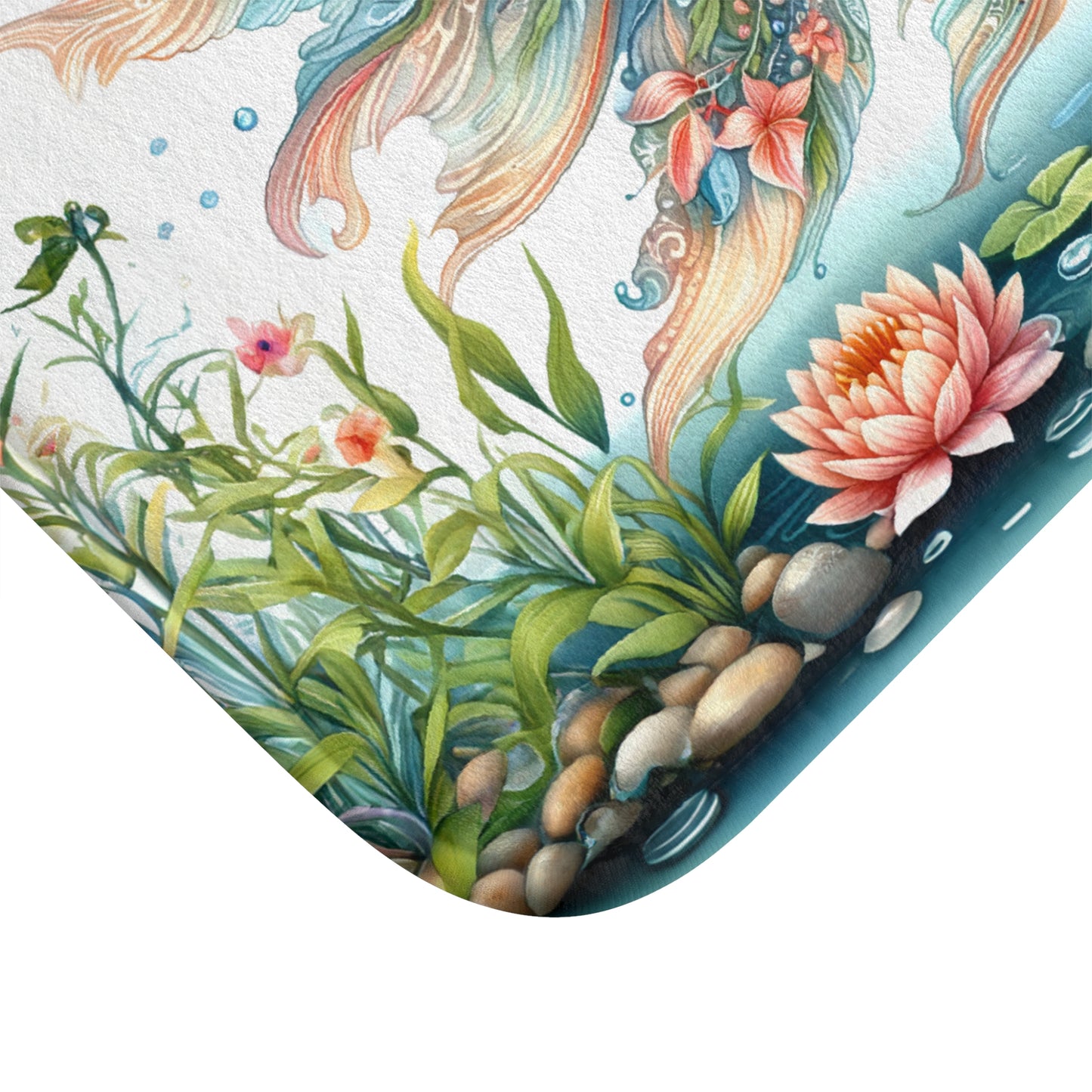 Playful Goldfish in a Pond Colorful Bath Accent Rug - Bath Mat, Non-Slip #5152