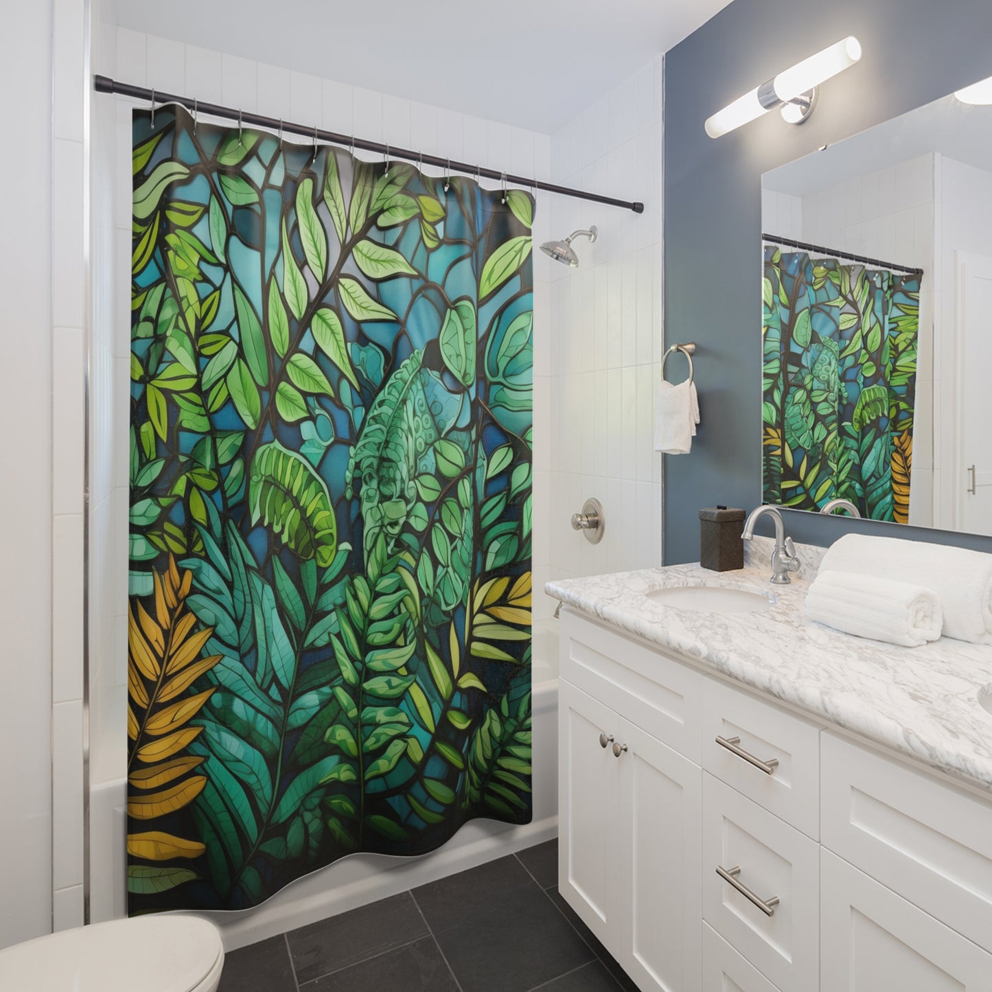 Flowing Ferns Shower Curtain, Bath Decor
