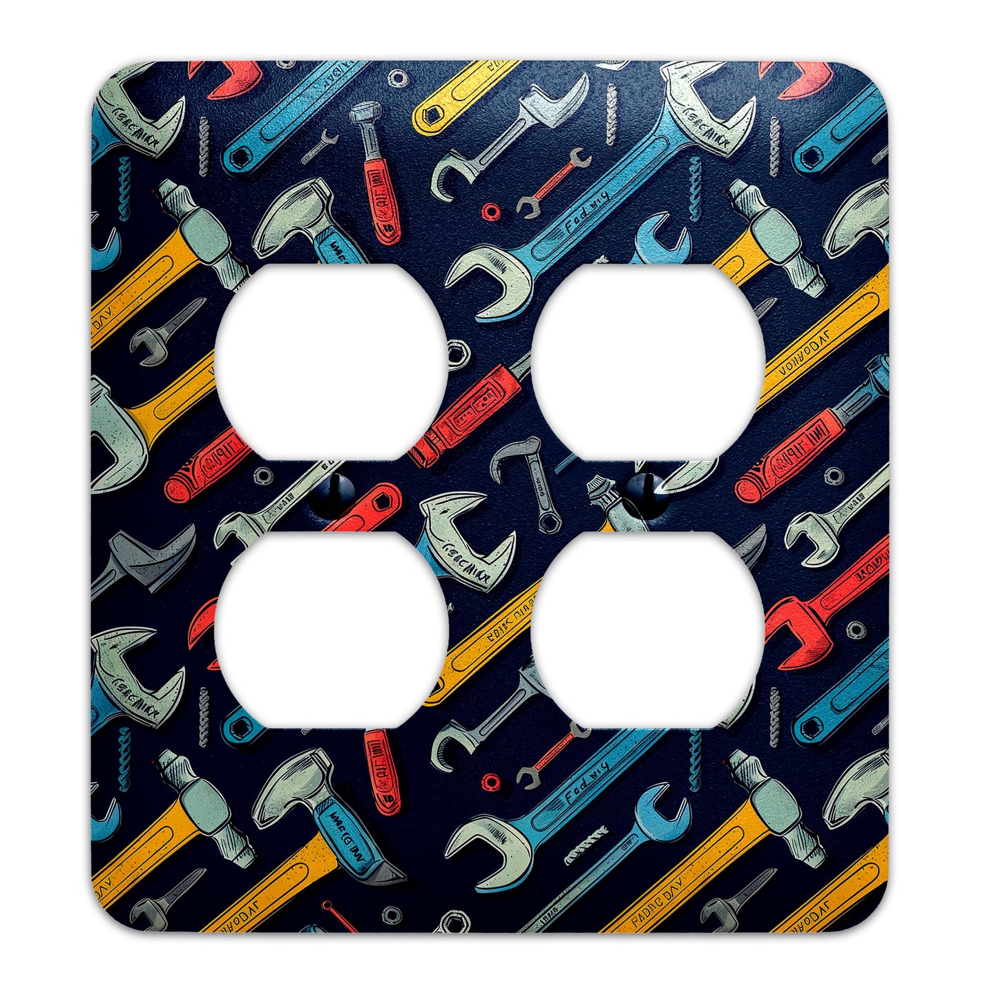 a light switch cover with a bunch of tools on it