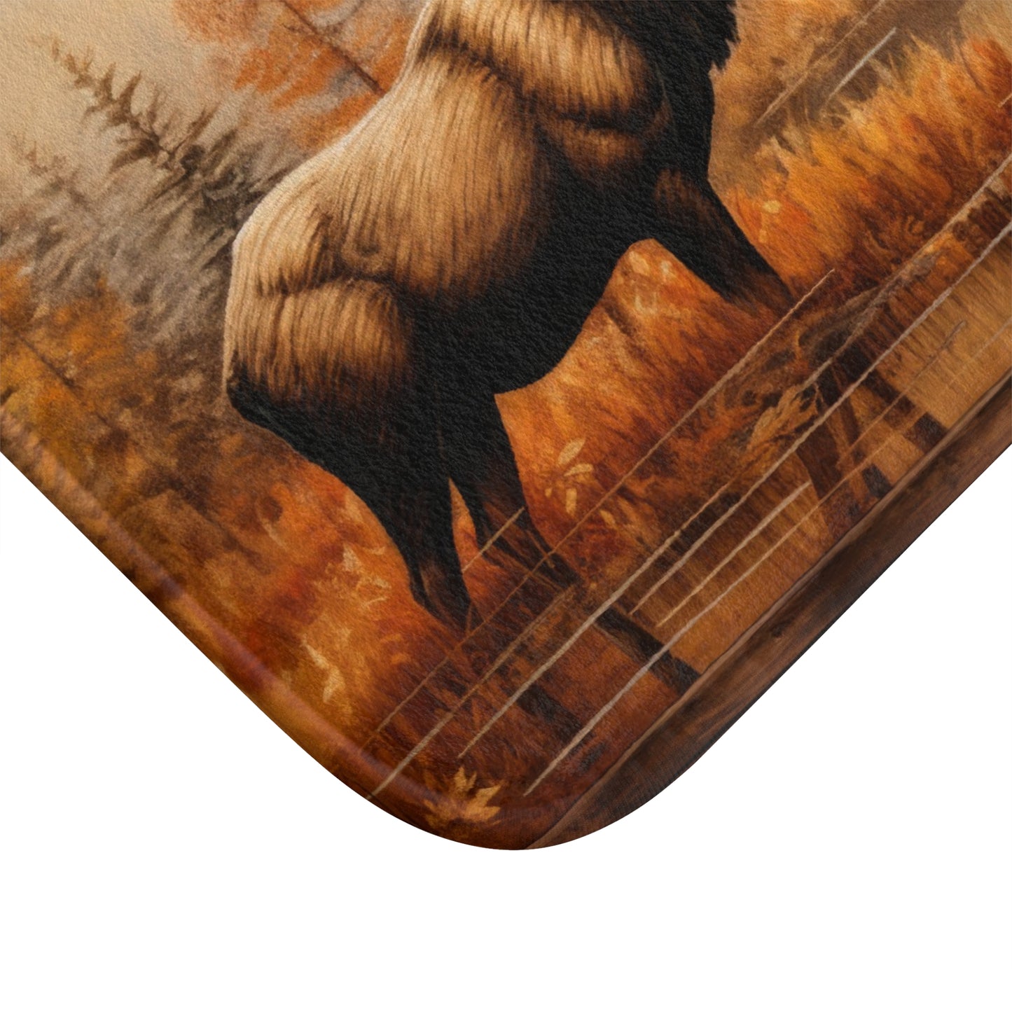 Rustic Cabin with Moose Bath Mat - Non-Slip Rug, Bathroom Decor, Half Bath, Home Accessories #4746