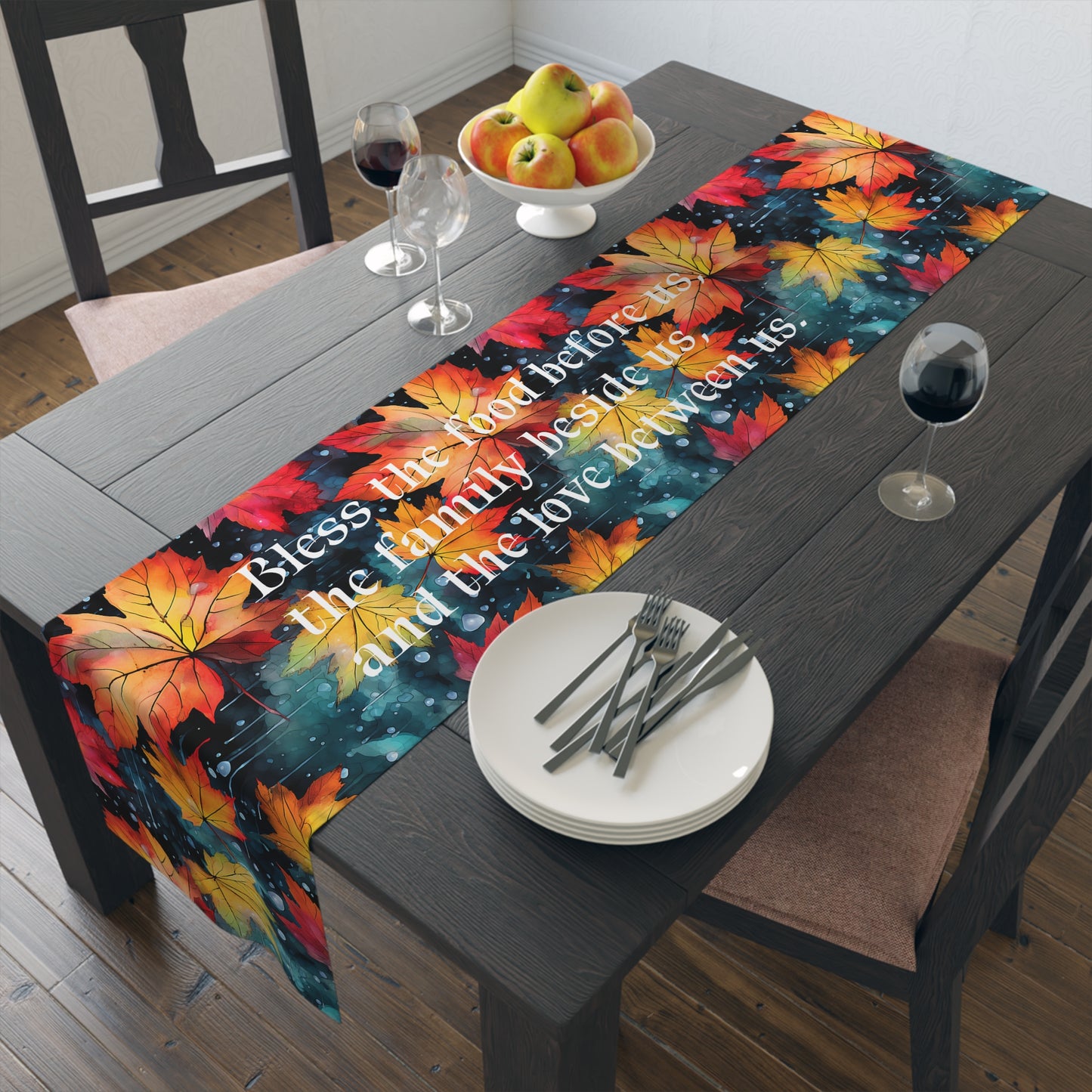 Fall Leaves Table Runner - Autumn, Personalized Home Decor, Holiday Dining Room Decor, Festive Kitchen Linens, 2 Sizes Available