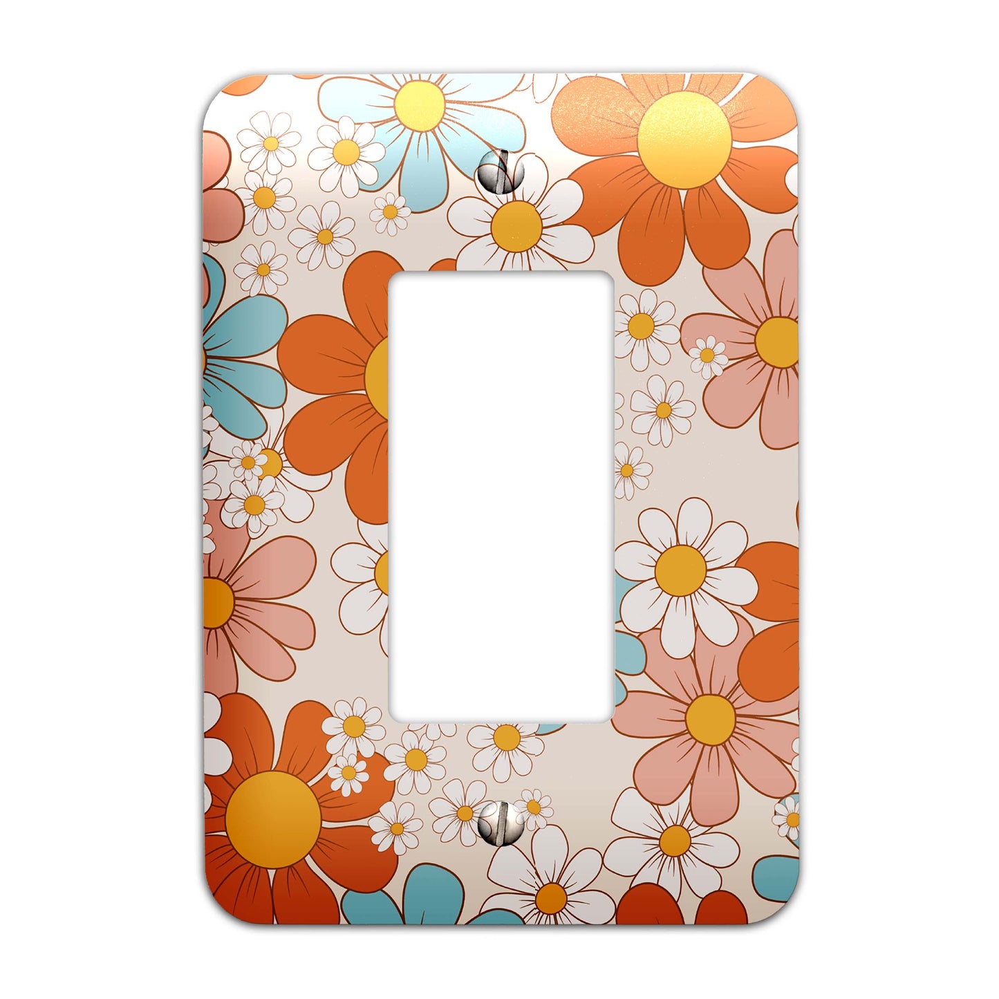 a light switch cover with flowers on it