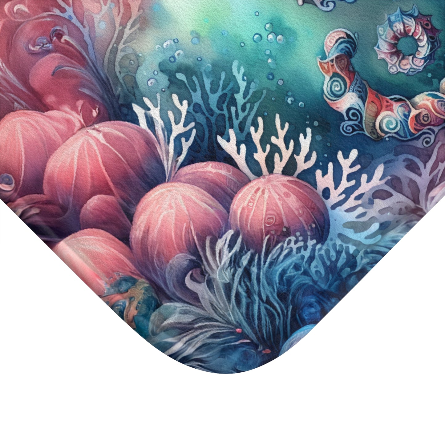 Mystical Seahorse Colorful Bath Accent Rug - Bath Mat, Non-Slip, Beach Decor, Ocean Decor #5155