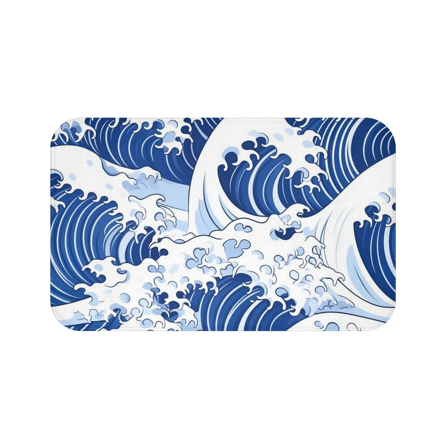 Great Waves, Bath Accent Rug - Sea/Ocean Bathroom Decor, Non-Slip Bath Mat #5115