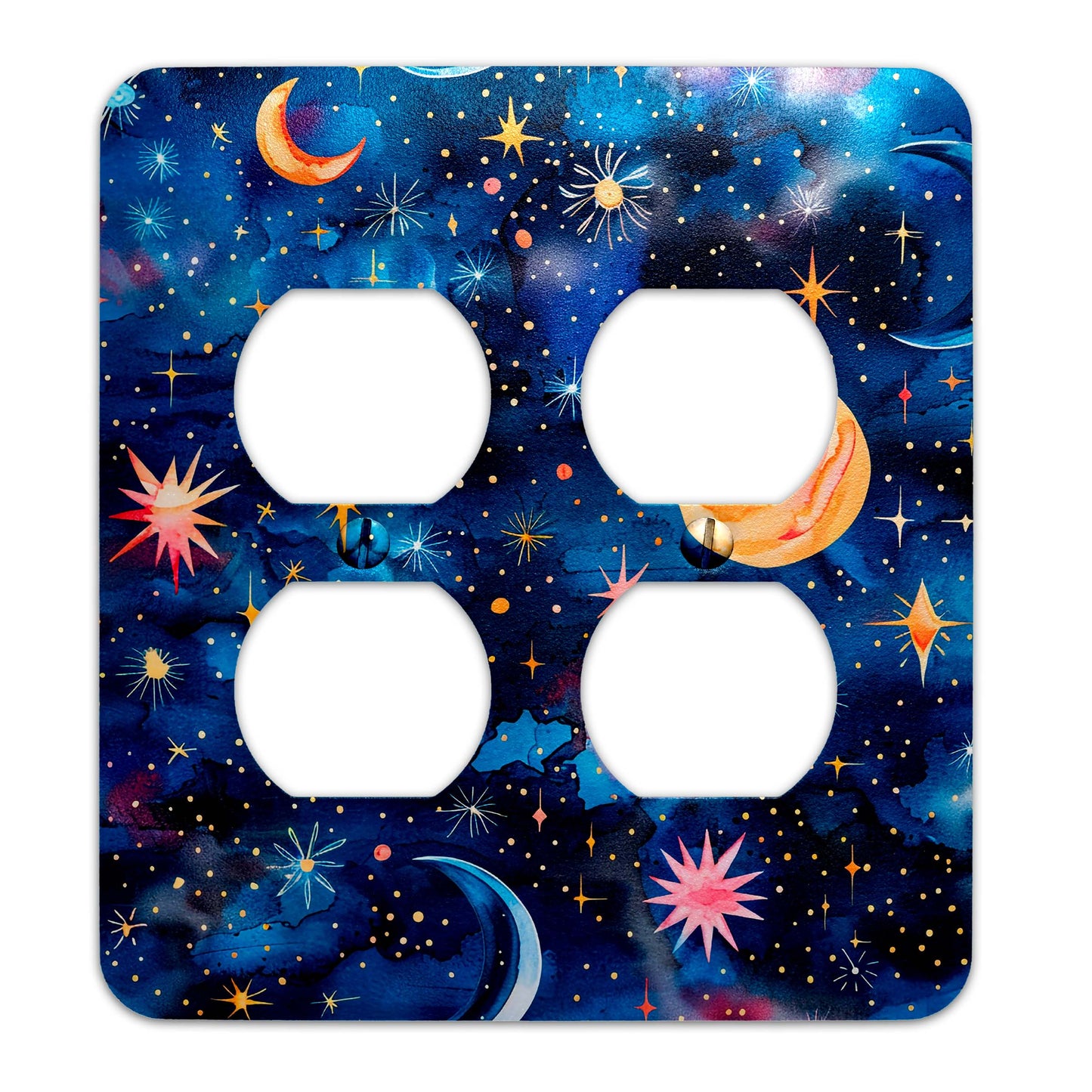 a light switch cover with stars and planets on it