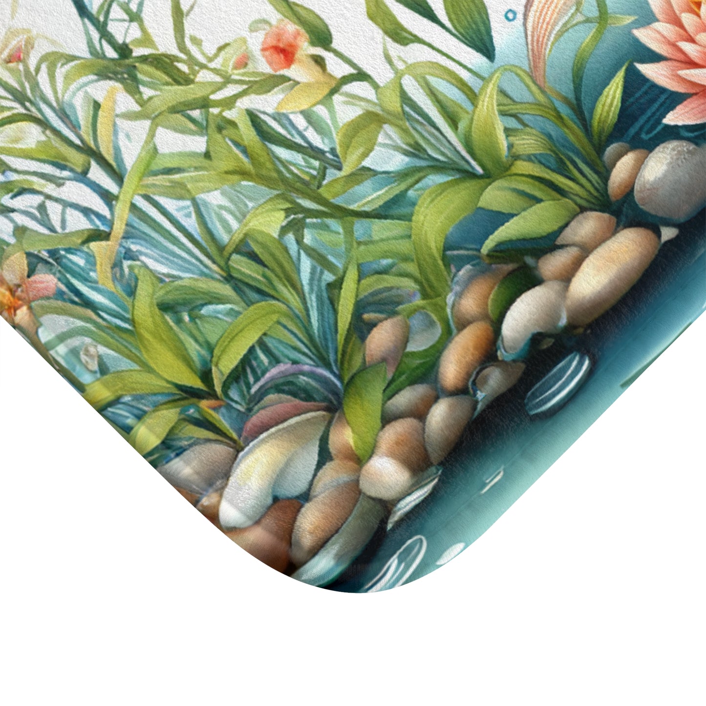 Playful Goldfish in a Pond Colorful Bath Accent Rug - Bath Mat, Non-Slip #5152
