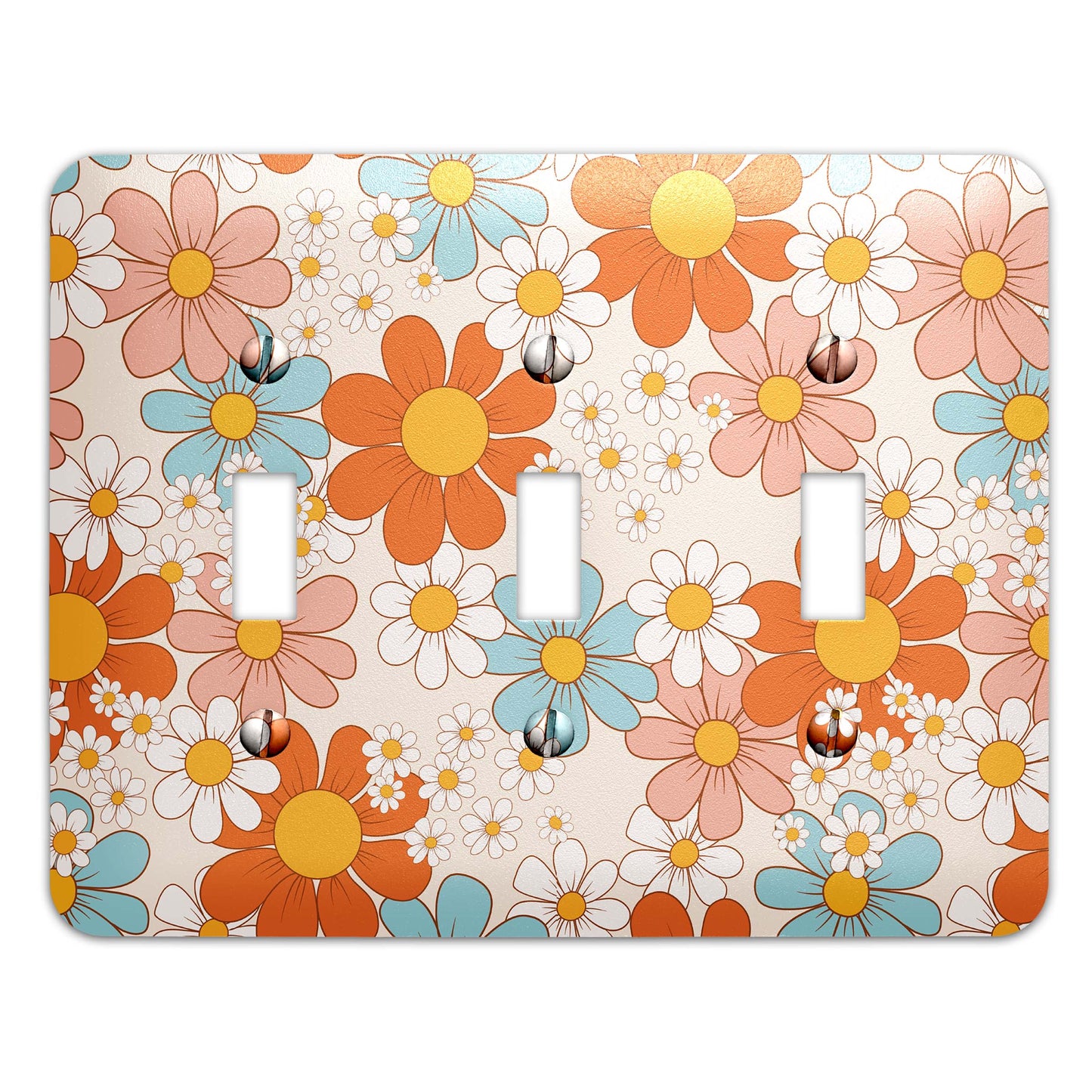 a light switch cover with flowers on it