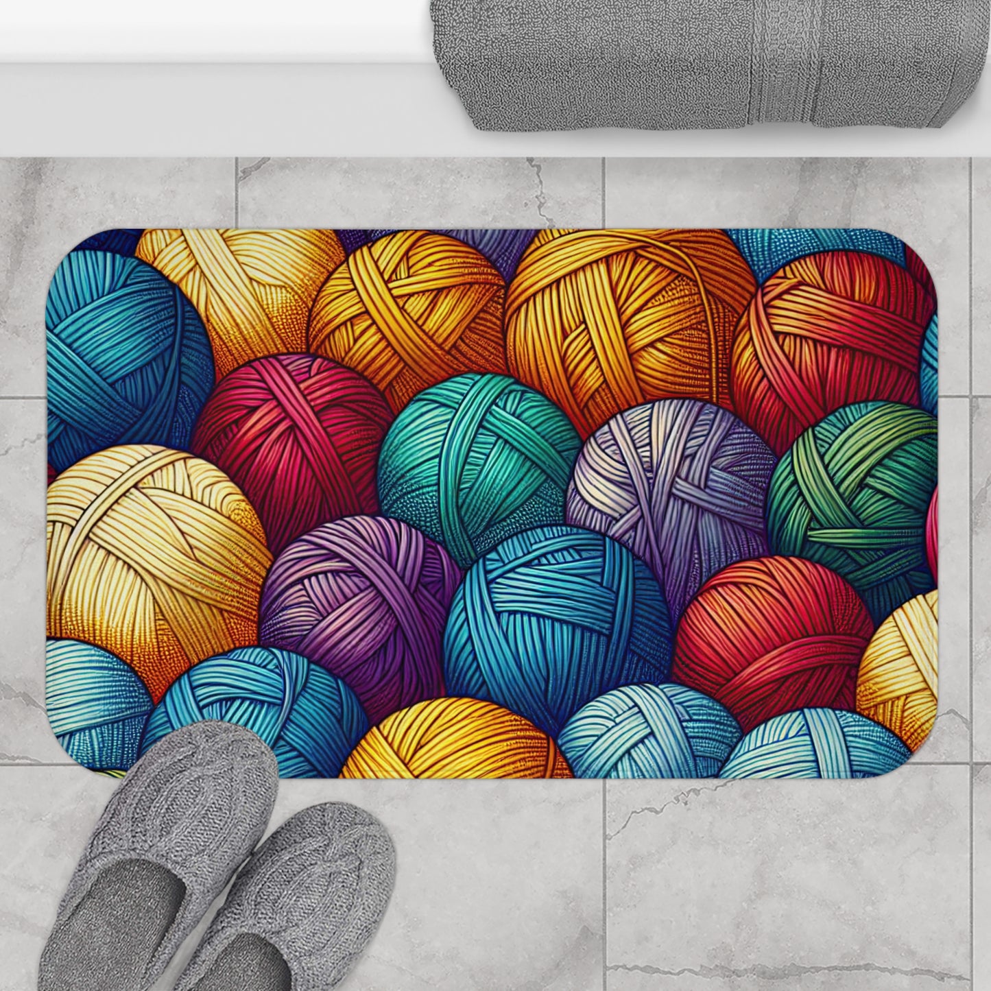 Yarn Yarn Yarn, Bath Accent Rug - Knitting, Crocheting, Craft Lover, Non-Slip Bath Mat #5120