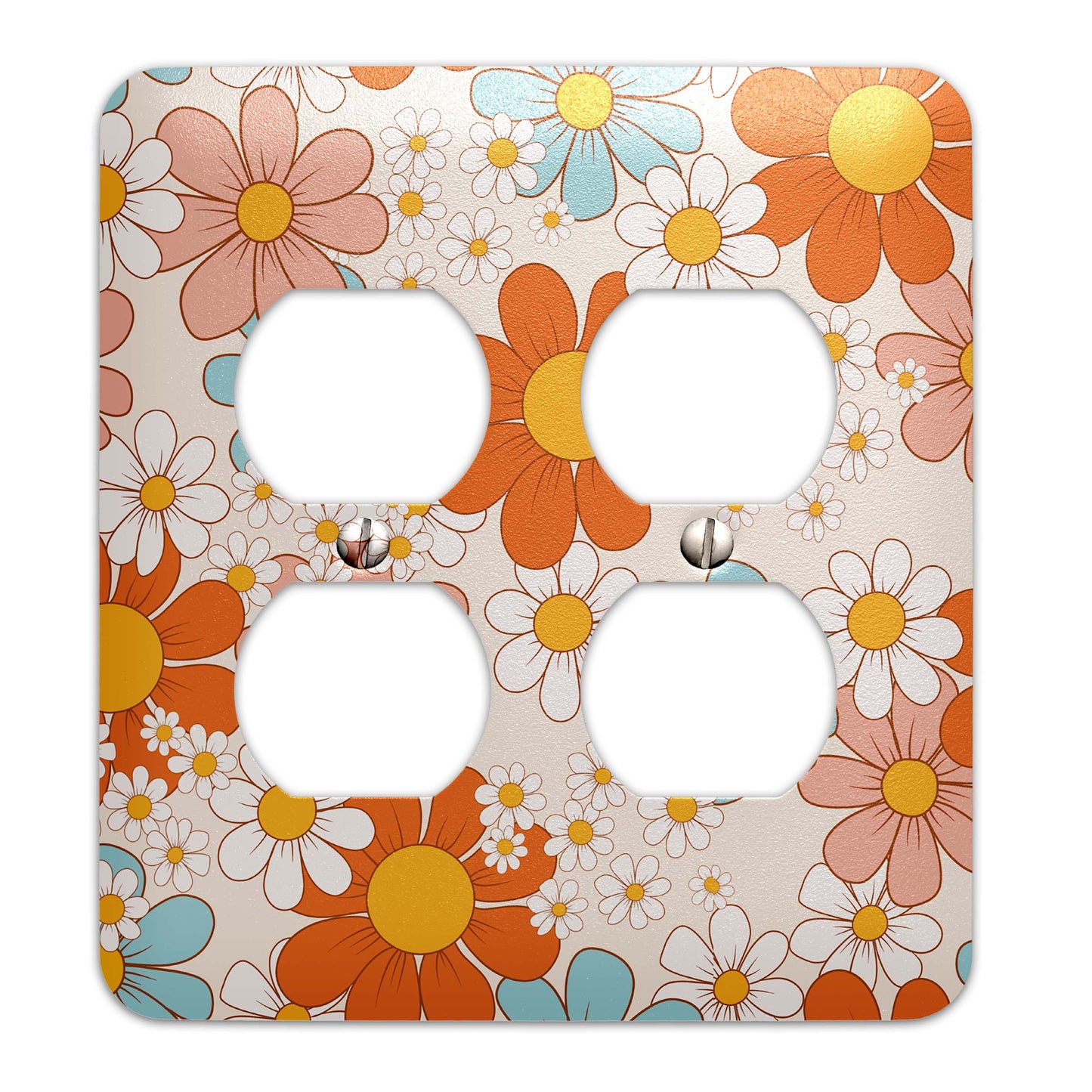 a light switch cover with flowers on it