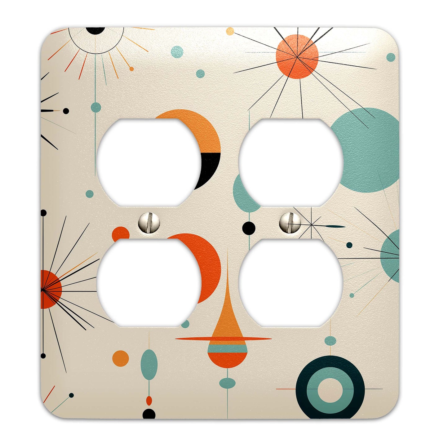 Metal Decorative Light Switch Plate Cover - Mid Century Modern Atomic Art - Several Sizes Available #5253