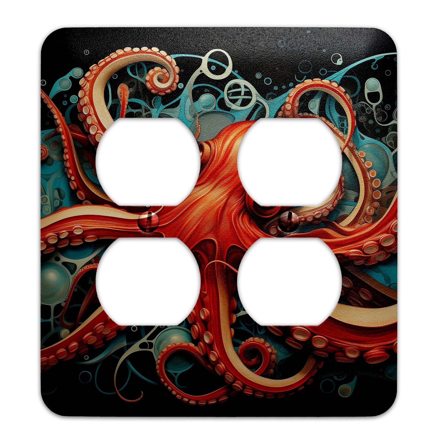 Metal Decorative Light Switch Plate Cover - Art Deco Octopus - Several Sizes Available #5254