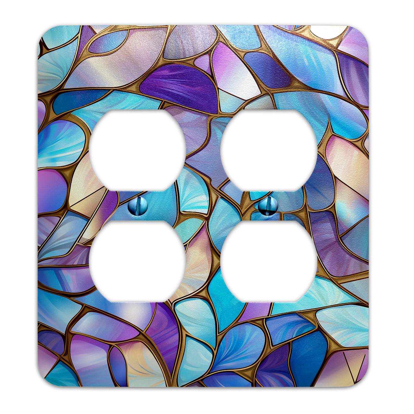 Pastel mosaic stained glass light switch cover, decorative wall plate for home décor, colorful switch cover for light switches