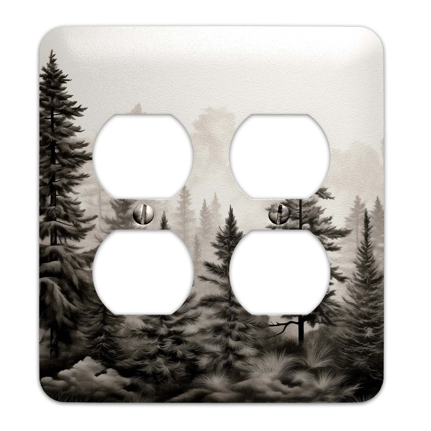 Monochrome Wilderness Decorative Switchplate | Metal Light Switch Cover, Multiple Sizes, Wall Art, Home Decor - #5386