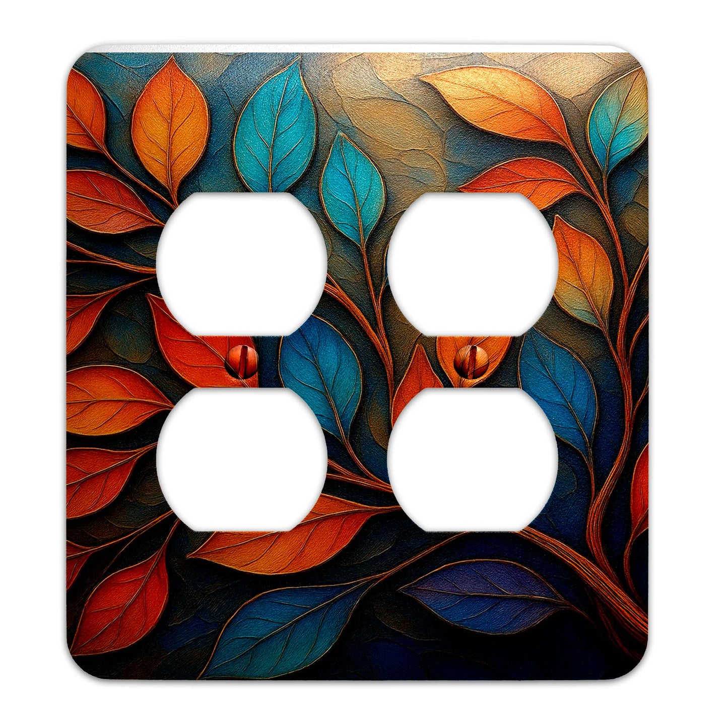 The Turning Leaves Switch Plate Cover – Metal Light Switch, Multiple Sizes, Home Decor - #5394