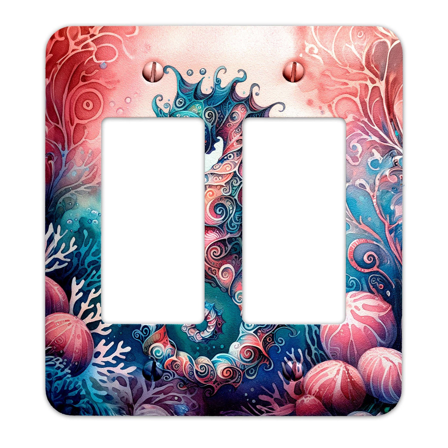 Mystical Seahorse Light Switch Cover - Decorative Ocean-Themed Wallplate for Home Decor, Multiple Sizes Available