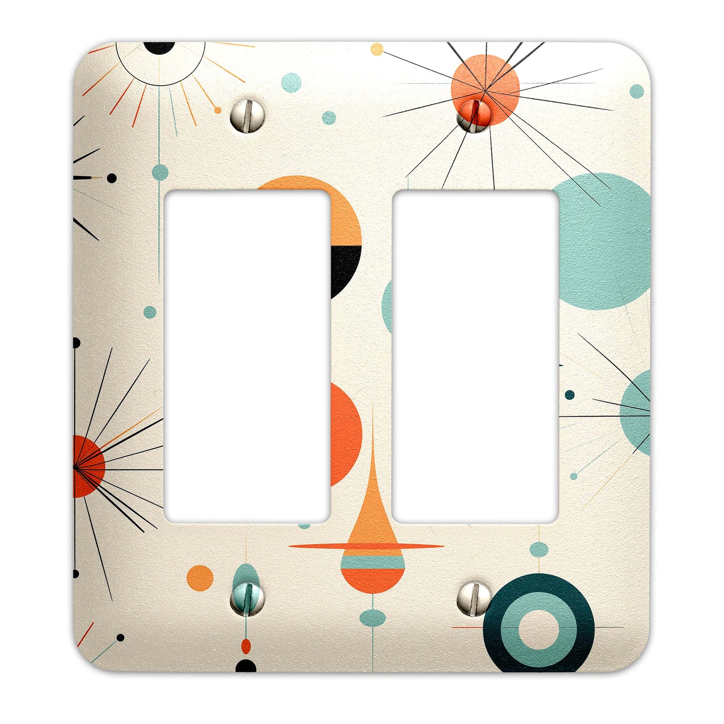 Metal Decorative Light Switch Plate Cover - Mid Century Modern Atomic Art - Several Sizes Available #5253