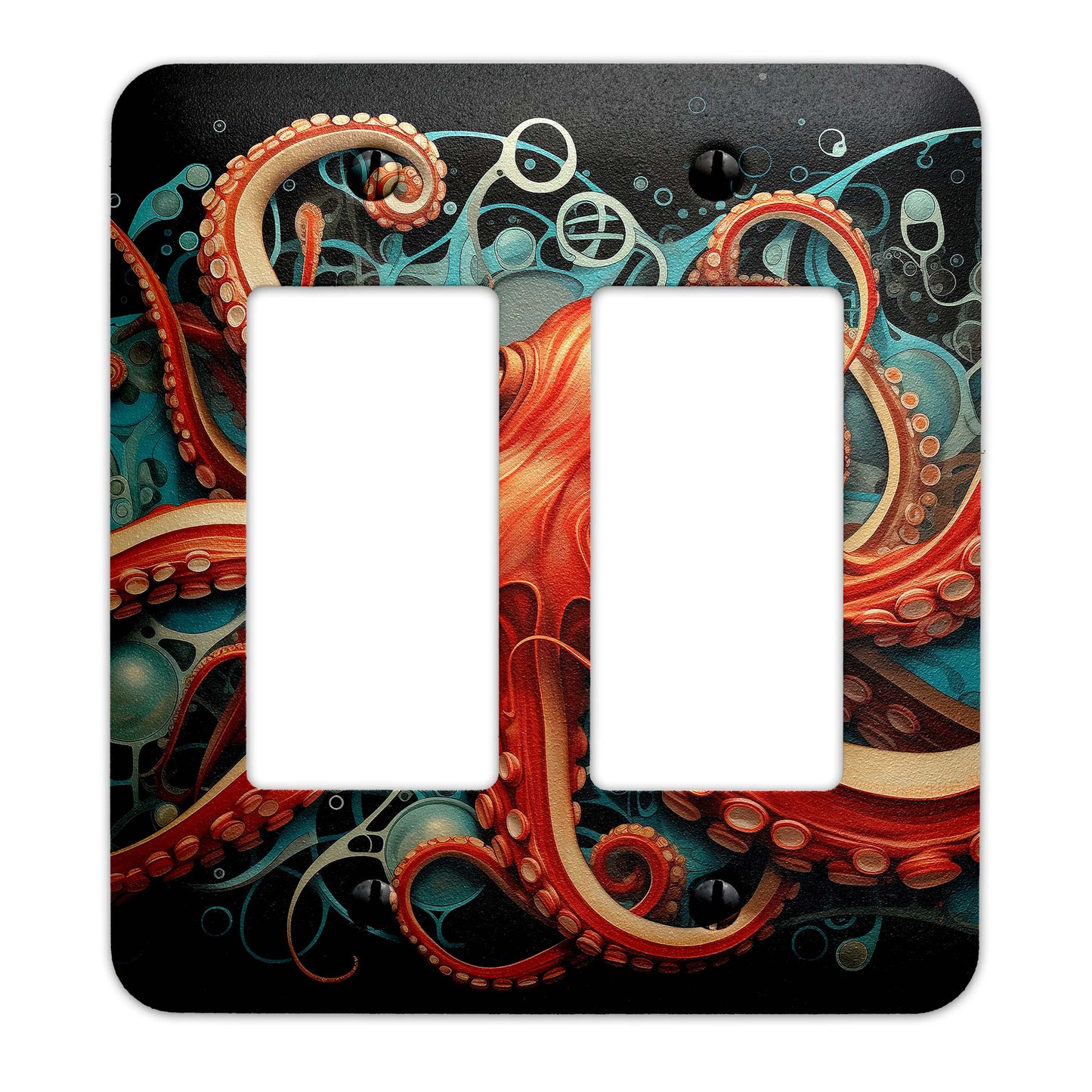 Metal Decorative Light Switch Plate Cover - Art Deco Octopus - Several Sizes Available #5254