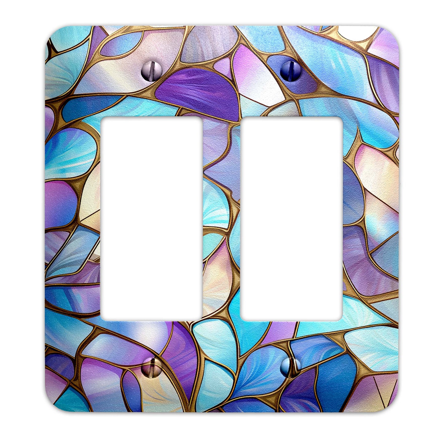 Pastel mosaic stained glass light switch cover, decorative wall plate for home décor, colorful switch cover for light switches