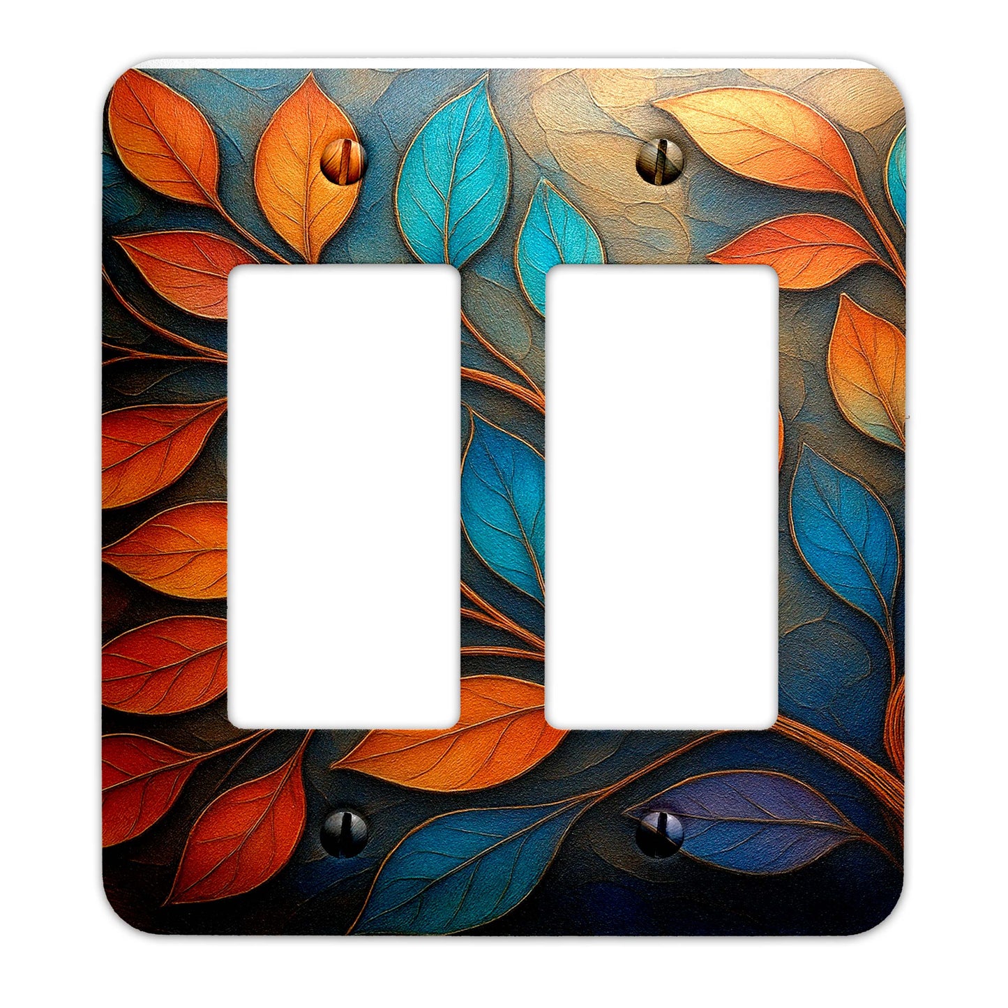 The Turning Leaves Switch Plate Cover – Metal Light Switch, Multiple Sizes, Home Decor - #5394