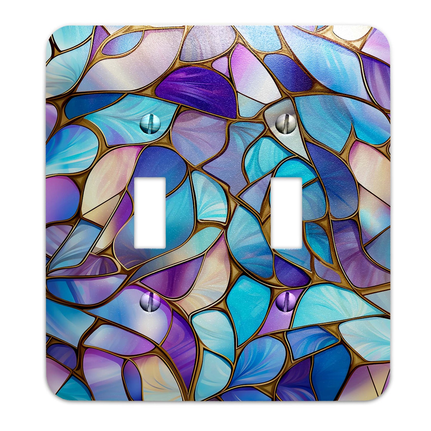 Pastel mosaic stained glass light switch cover, decorative wall plate for home décor, colorful switch cover for light switches