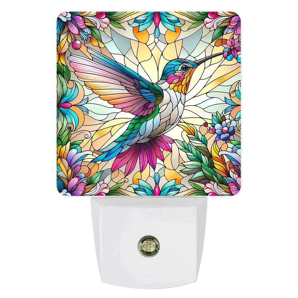 Radiant Hummingbird Design Custom LED Dusk to Dawn Night Light, Home Decor, Wall Art #5368