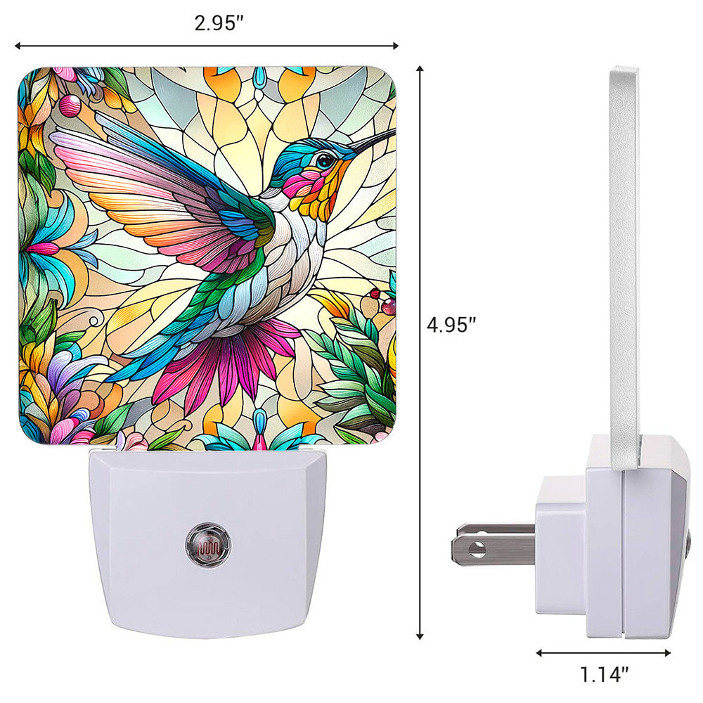 Radiant Hummingbird Design Custom LED Dusk to Dawn Night Light, Home Decor, Wall Art #5368