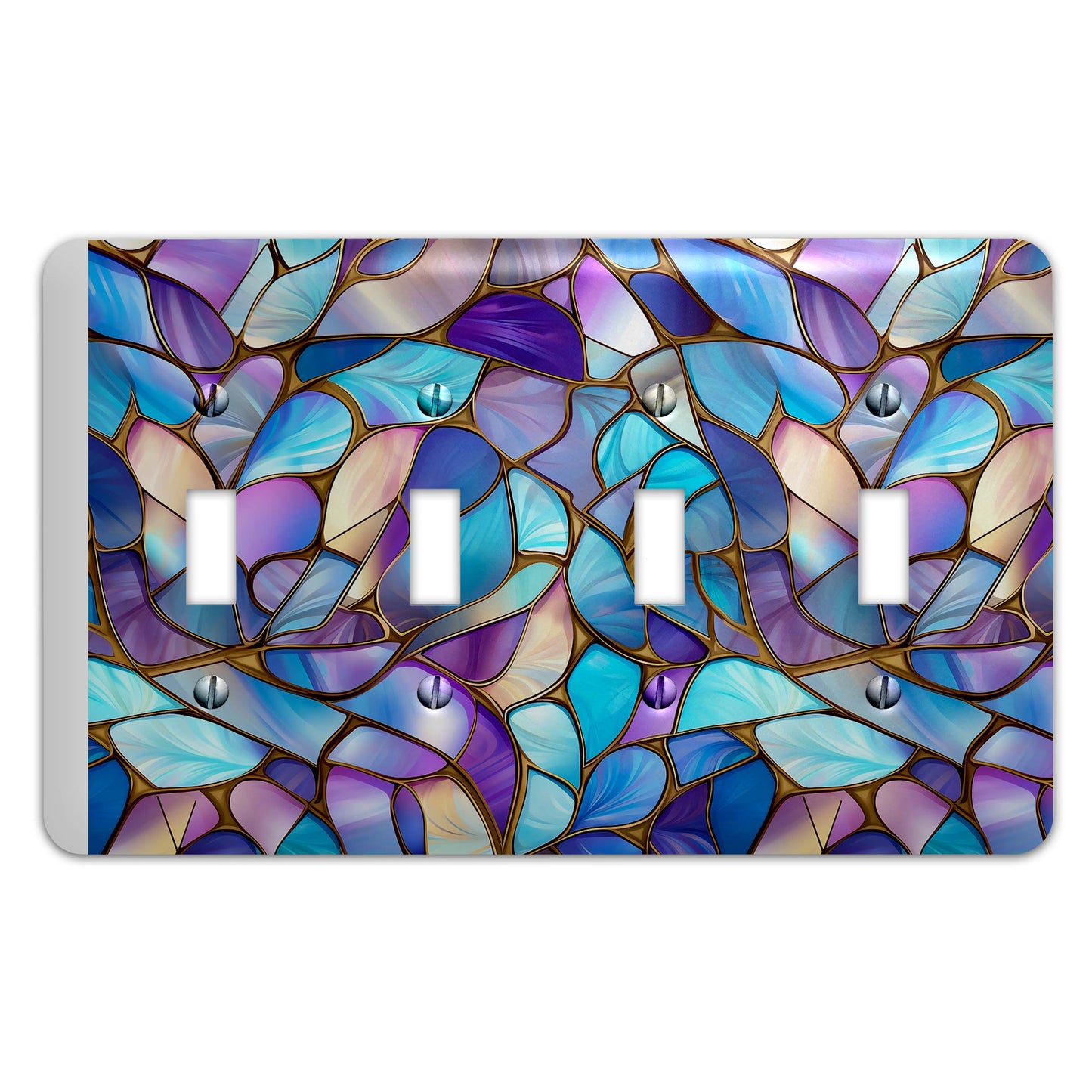 Pastel mosaic stained glass light switch cover, decorative wall plate for home décor, colorful switch cover for light switches