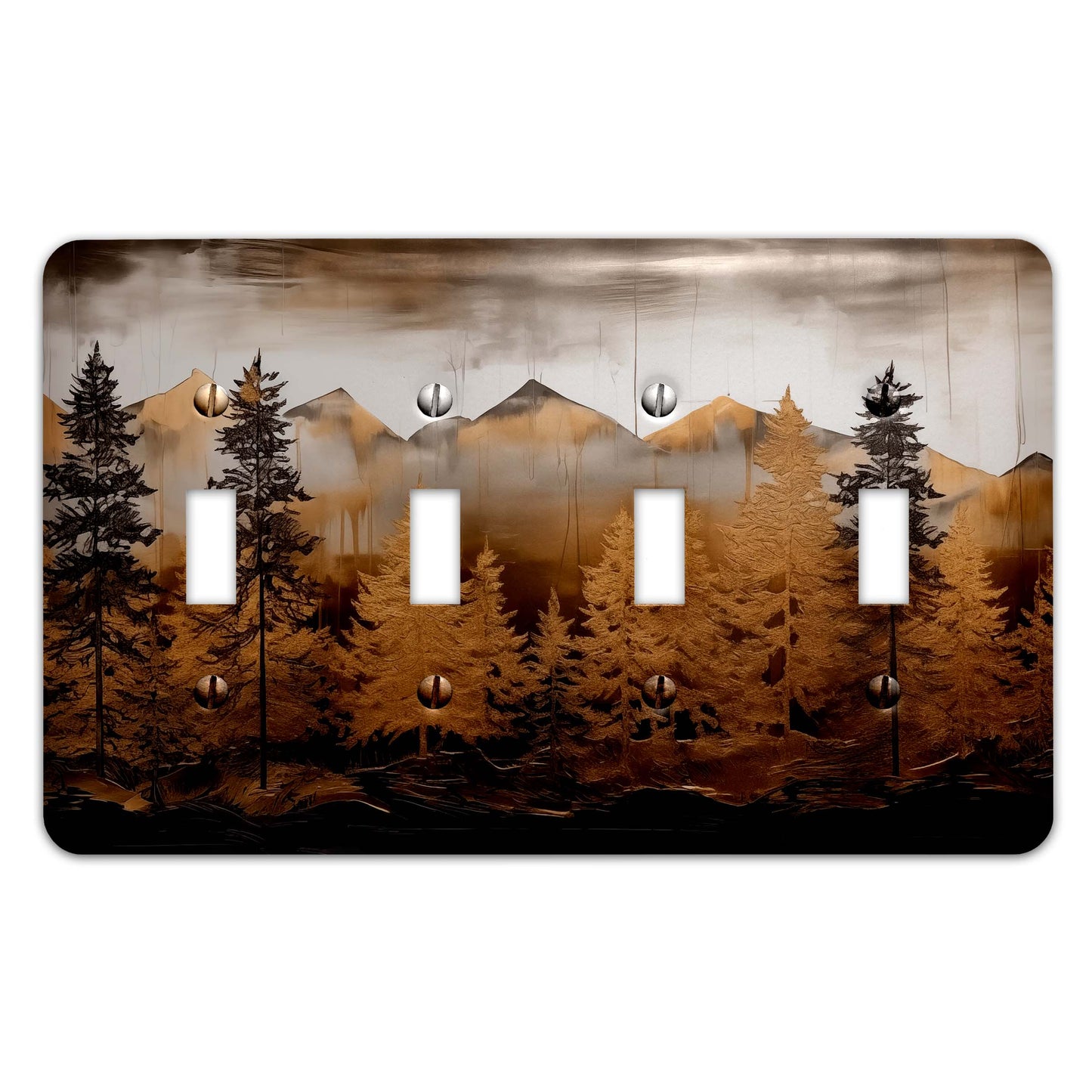 Gilded Pines Decorative Switchplate | Metal Light Switch Cover, Multiple Sizes, Home Decor - #5383