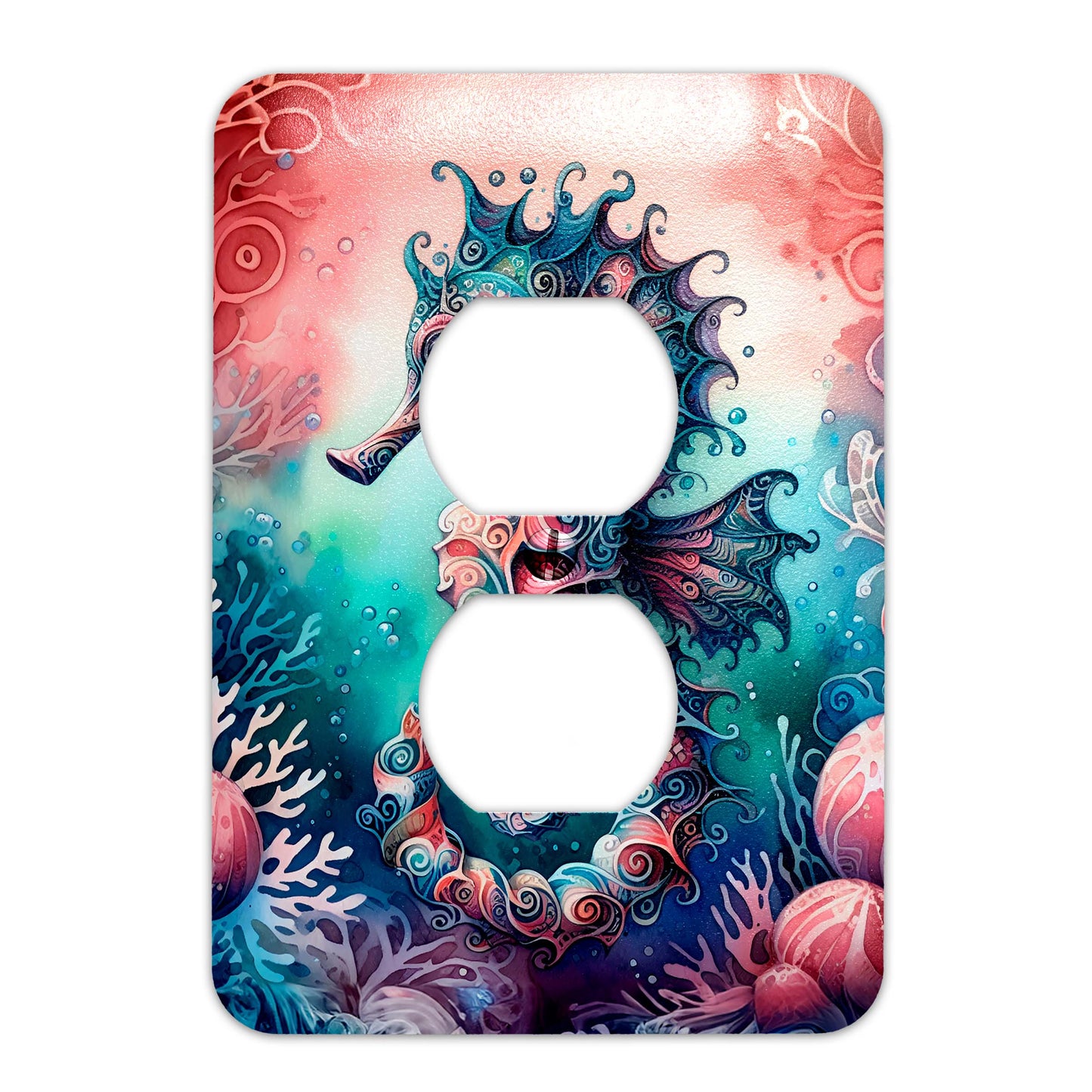 Mystical Seahorse Light Switch Cover - Decorative Ocean-Themed Wallplate for Home Decor, Multiple Sizes Available