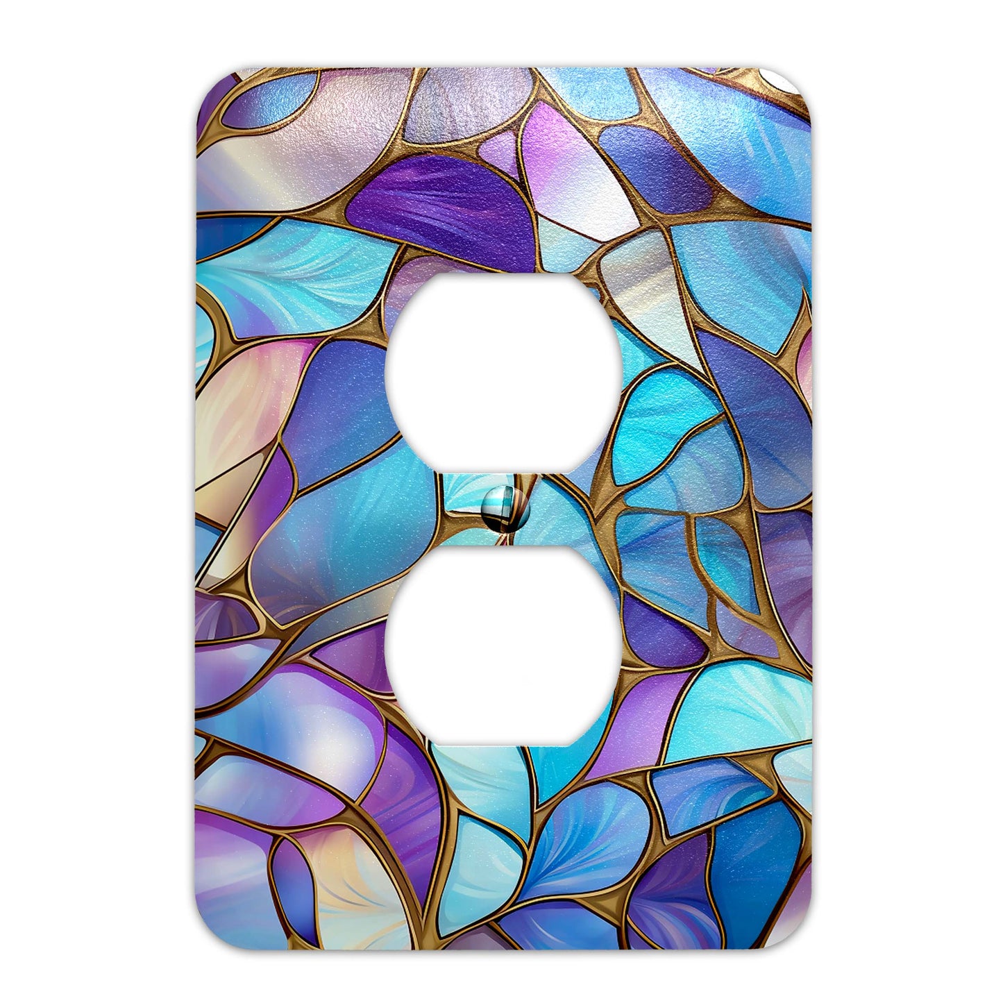 Pastel mosaic stained glass light switch cover, decorative wall plate for home décor, colorful switch cover for light switches