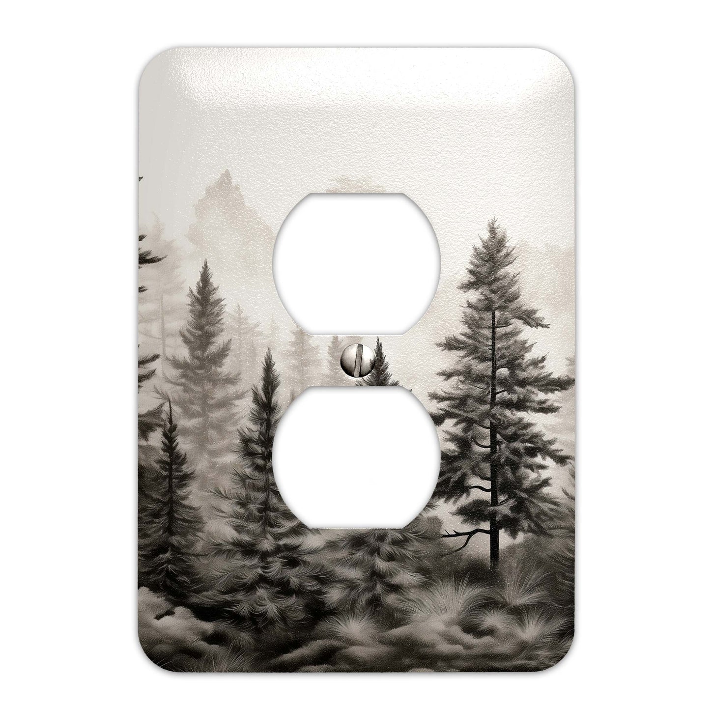 Monochrome Wilderness Decorative Switchplate | Metal Light Switch Cover, Multiple Sizes, Wall Art, Home Decor - #5386