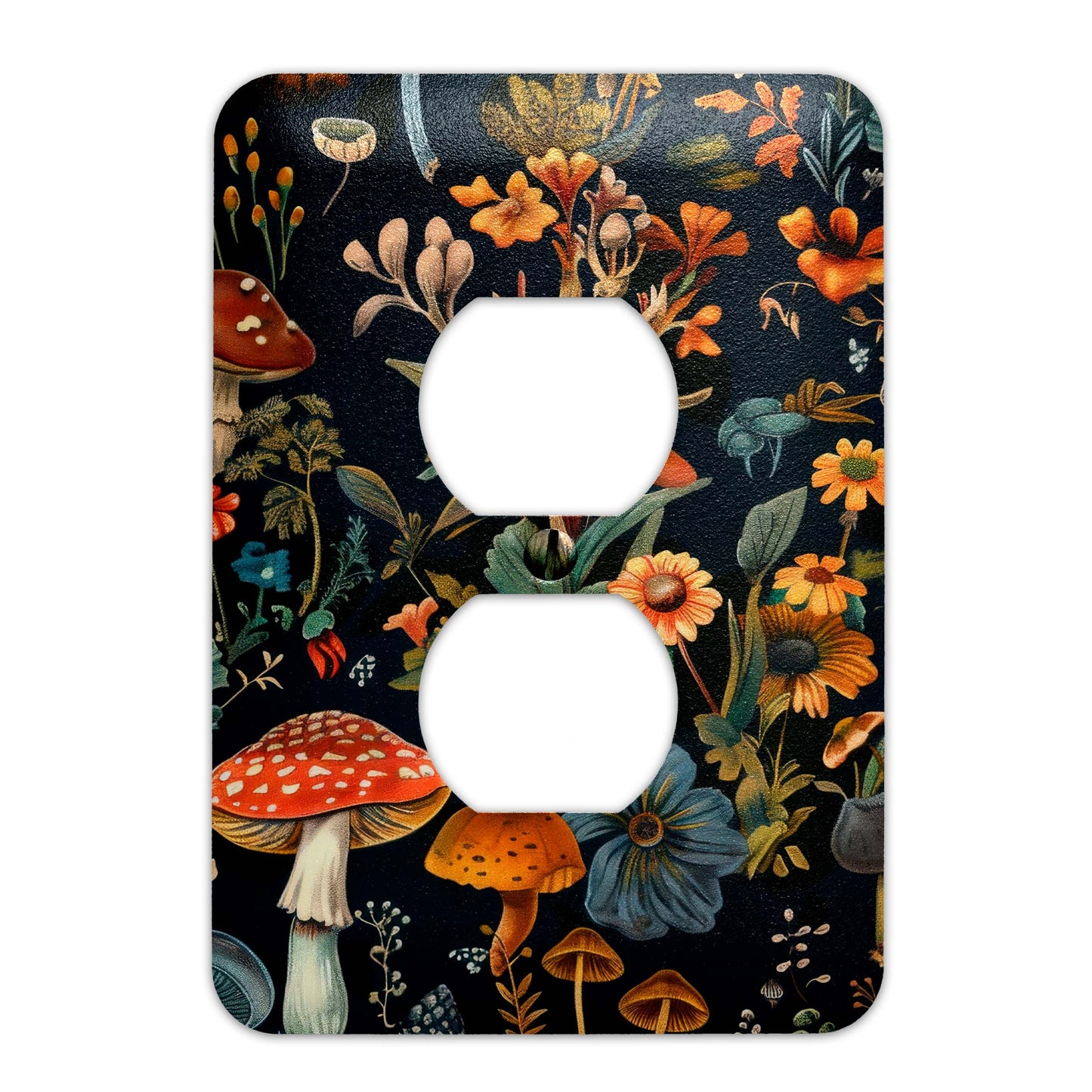 Mystic Mushrooms & Wildflowers Decorative Switchplate | Metal Light Switch Cover, Multiple Sizes, Wall Art, Home Decor - #5388