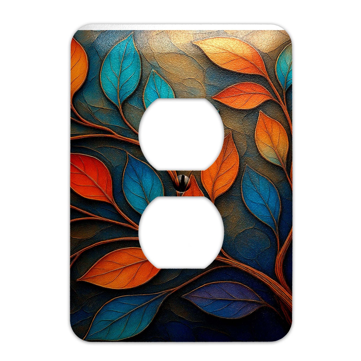 The Turning Leaves Switch Plate Cover – Metal Light Switch, Multiple Sizes, Home Decor - #5394