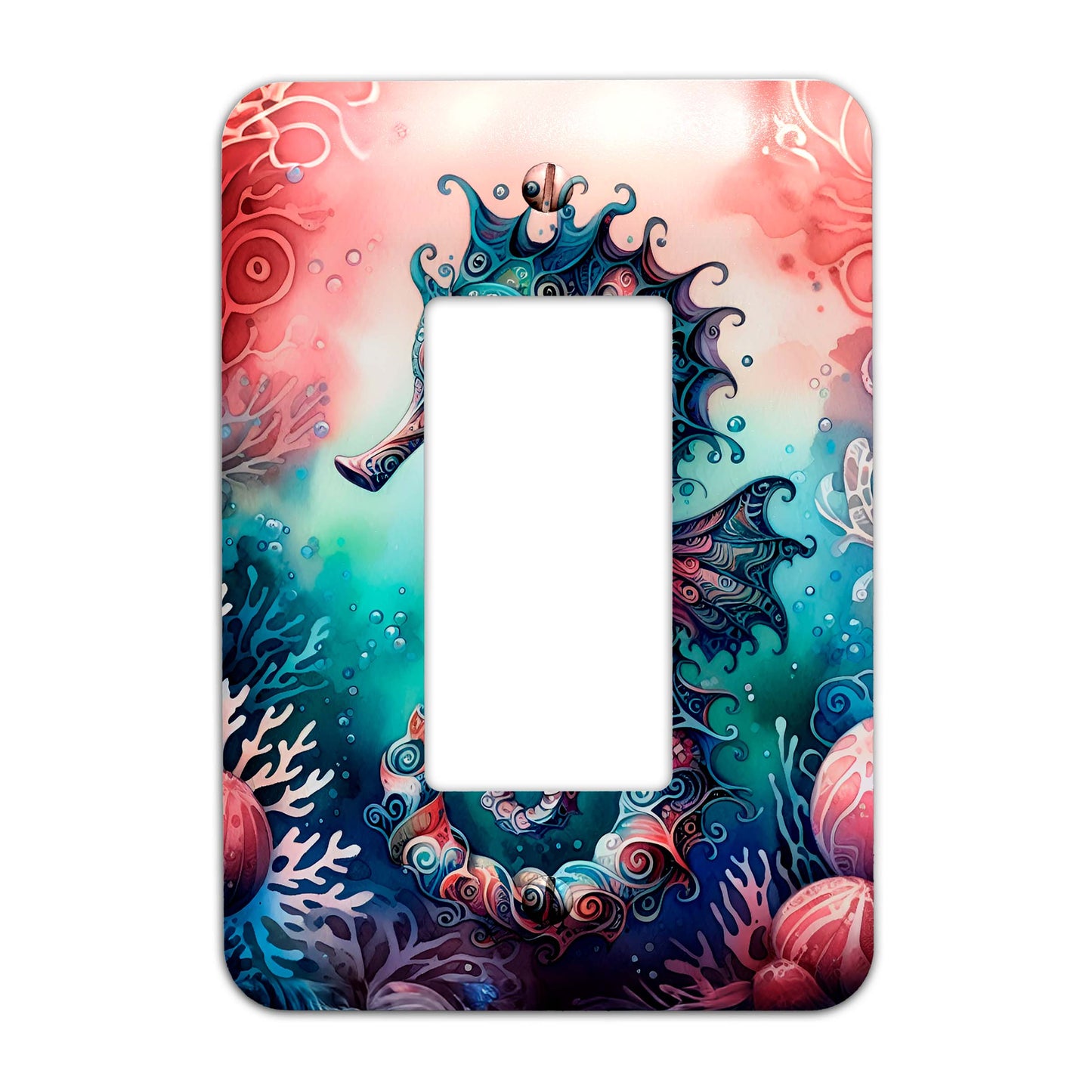 Mystical Seahorse Light Switch Cover - Decorative Ocean-Themed Wallplate for Home Decor, Multiple Sizes Available