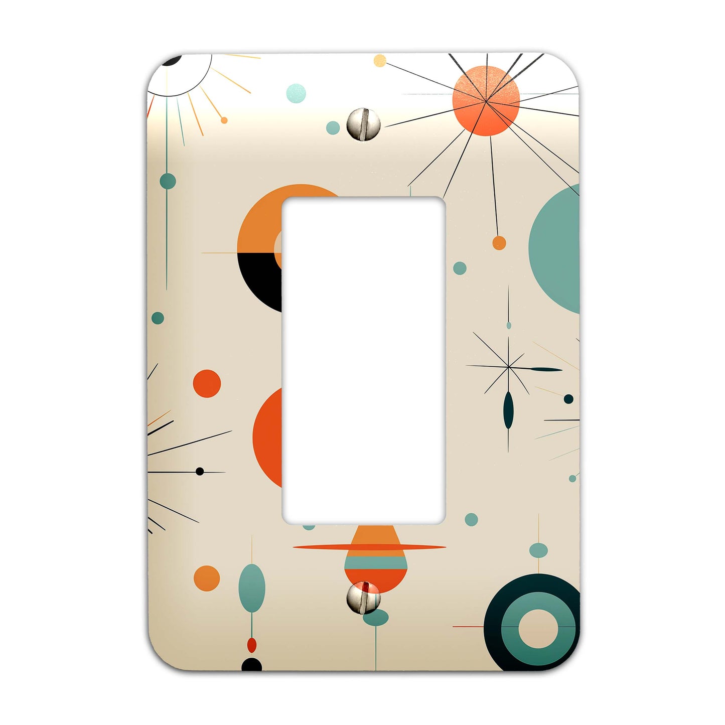 Metal Decorative Light Switch Plate Cover - Mid Century Modern Atomic Art - Several Sizes Available #5253