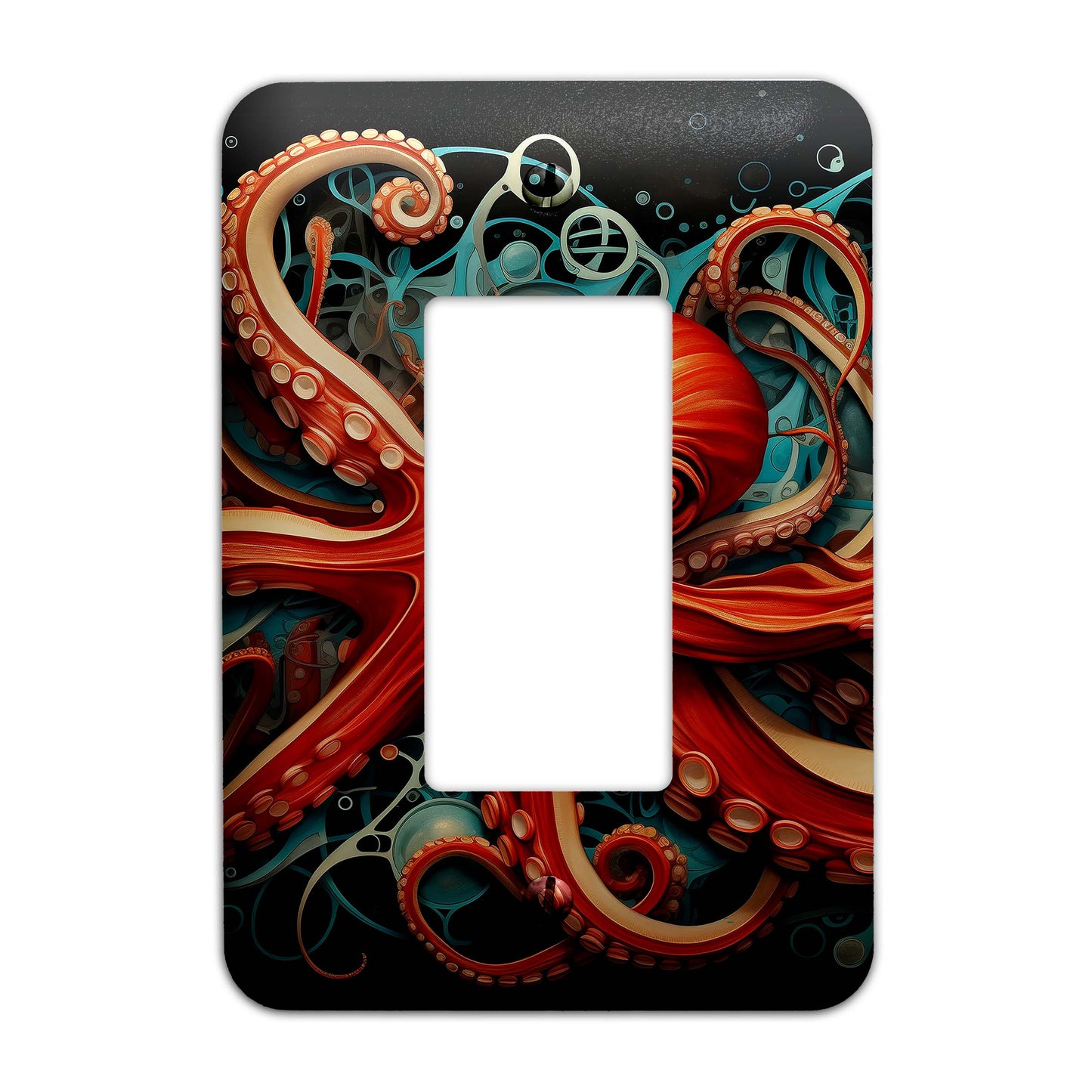 Metal Decorative Light Switch Plate Cover - Art Deco Octopus - Several Sizes Available #5254