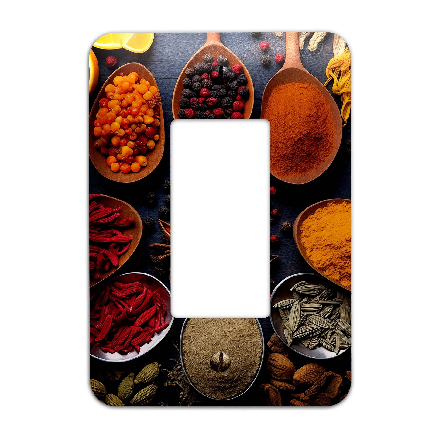 Herbs and Spices Kitchen Art Light Switch Cover - Metal SwitchPlate, Multiple Sizes - #5273