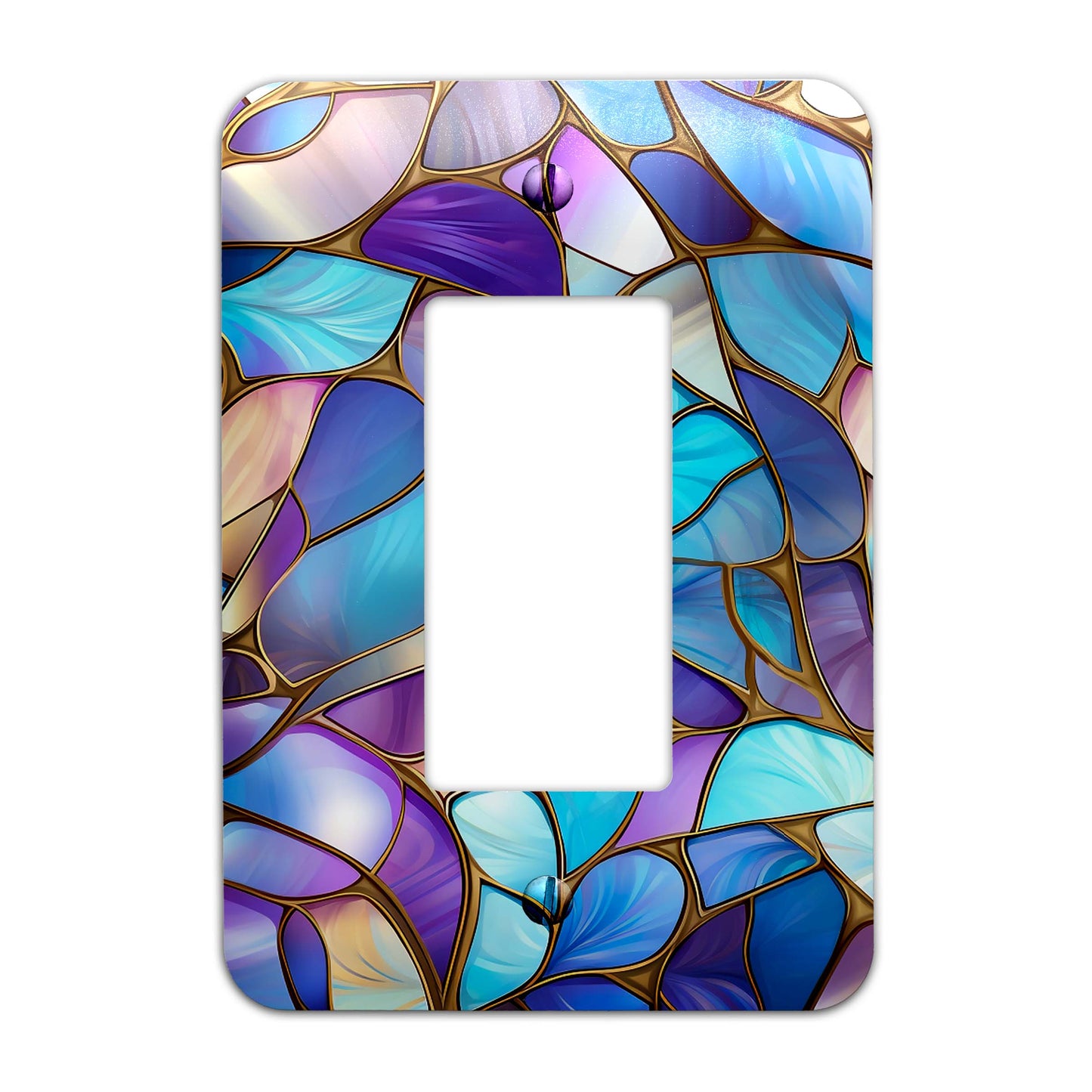 Pastel mosaic stained glass light switch cover, decorative wall plate for home décor, colorful switch cover for light switches