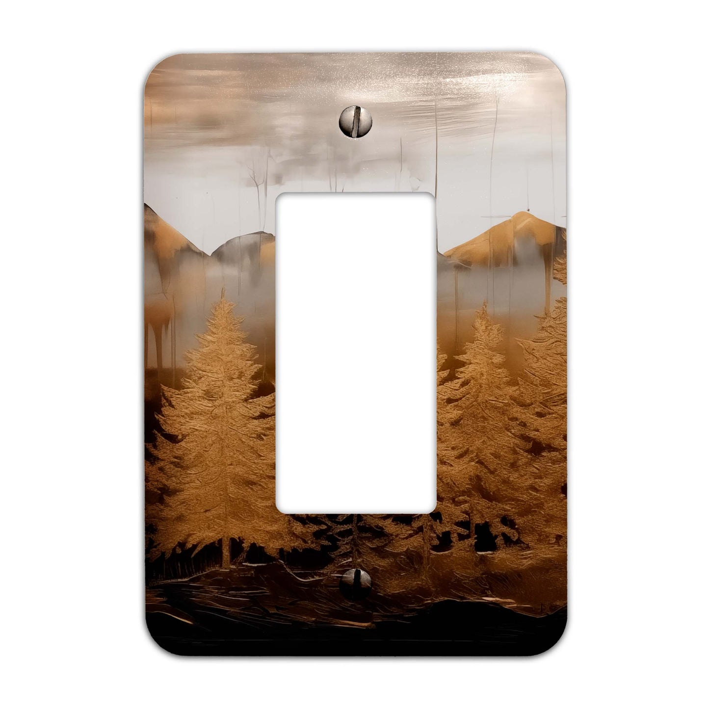 Gilded Pines Decorative Switchplate | Metal Light Switch Cover, Multiple Sizes, Home Decor - #5383