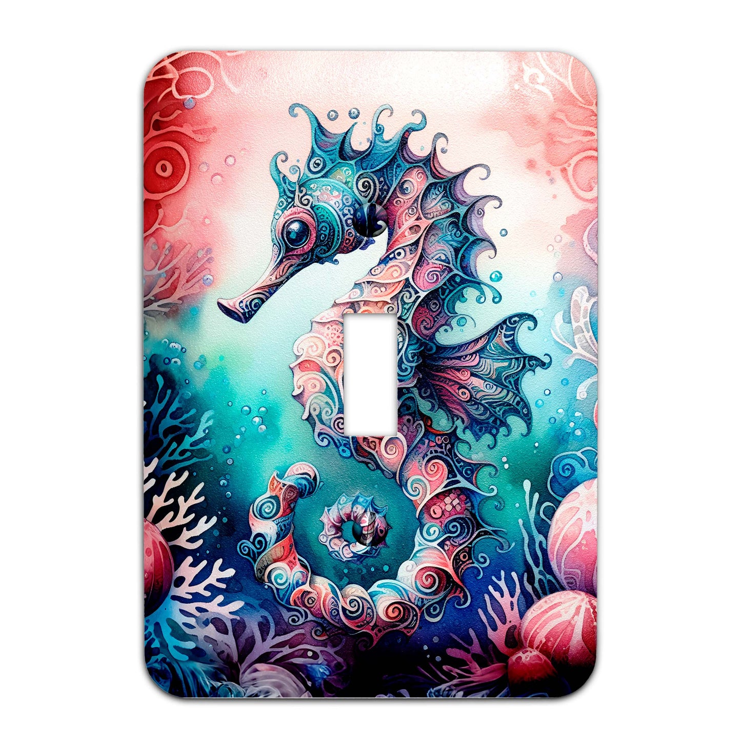 Mystical Seahorse Light Switch Cover - Decorative Ocean-Themed Wallplate for Home Decor, Multiple Sizes Available