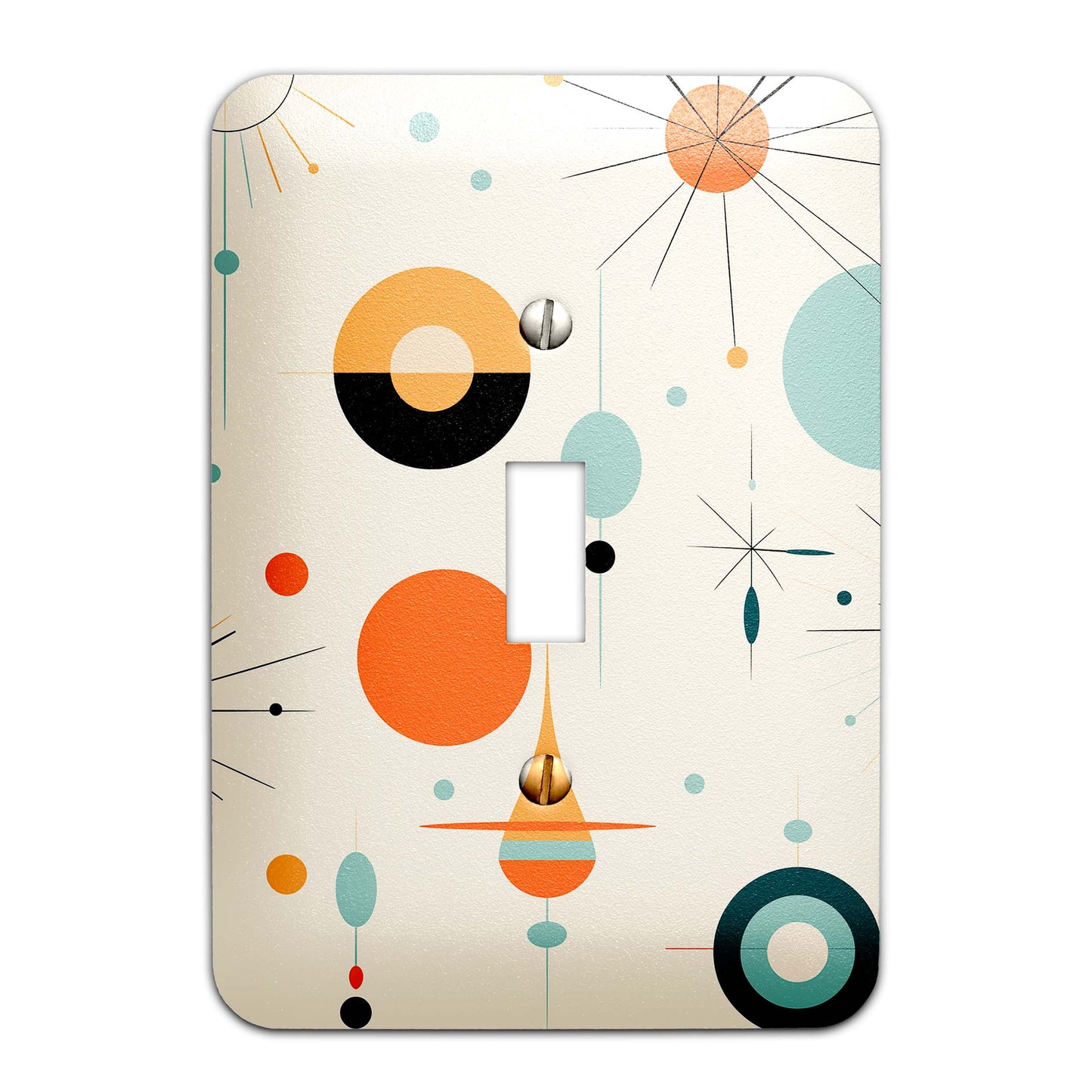 Metal Decorative Light Switch Plate Cover - Mid Century Modern Atomic Art - Several Sizes Available #5253