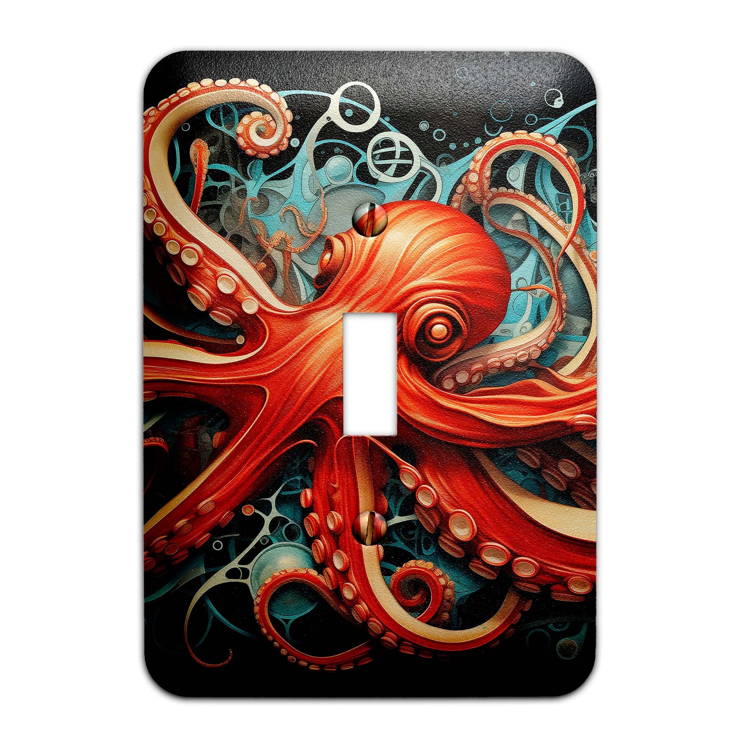 Metal Decorative Light Switch Plate Cover - Art Deco Octopus - Several Sizes Available #5254