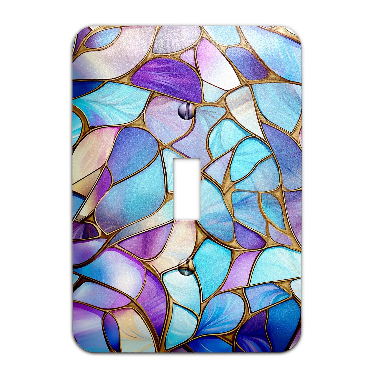 Pastel mosaic stained glass light switch cover, decorative wall plate for home décor, colorful switch cover for light switches