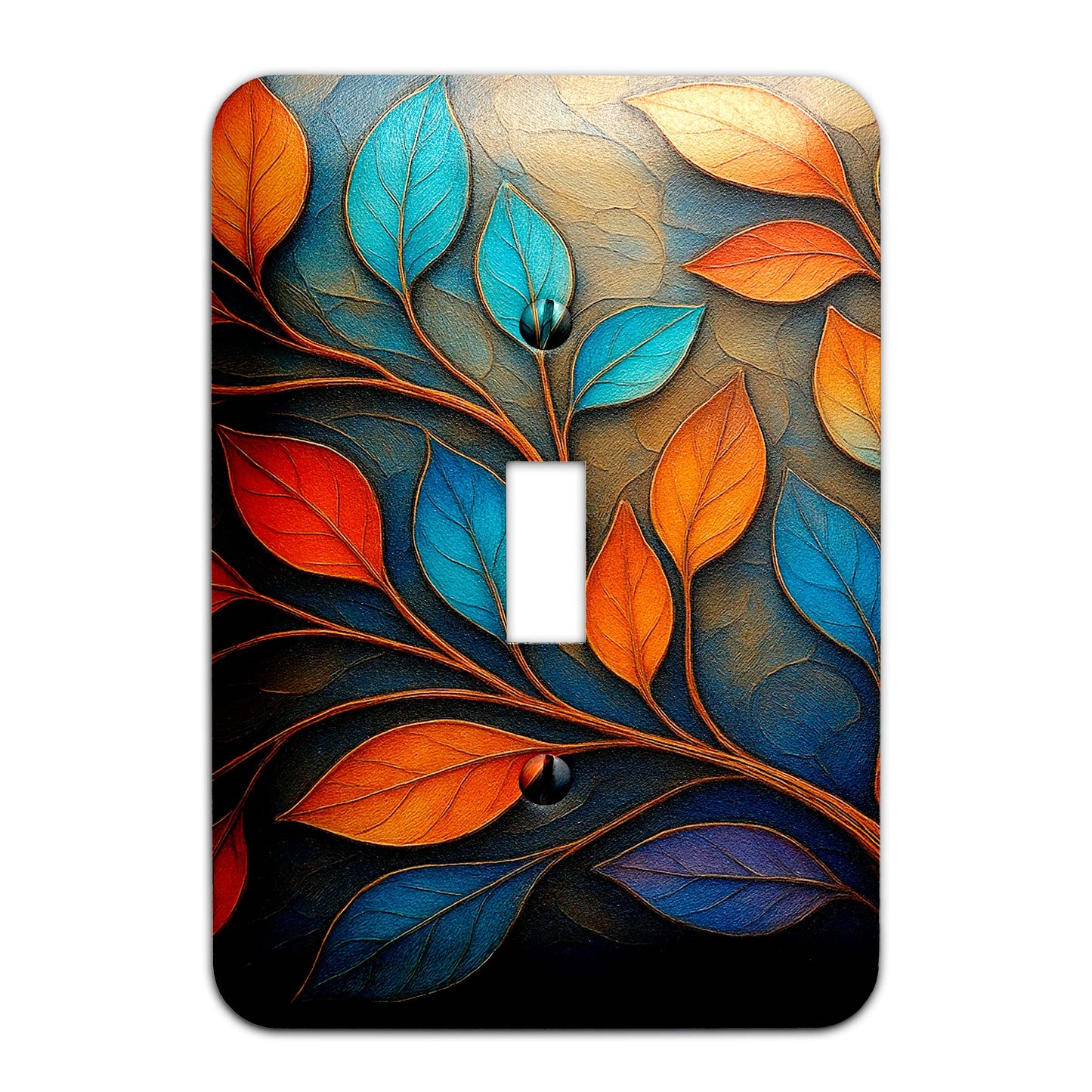 The Turning Leaves Switch Plate Cover – Metal Light Switch, Multiple Sizes, Home Decor - #5394