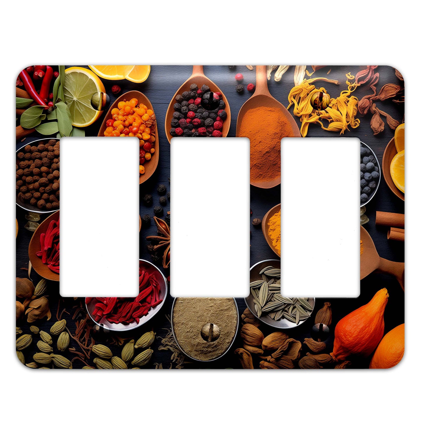Herbs and Spices Kitchen Art Light Switch Cover - Metal SwitchPlate, Multiple Sizes - #5273