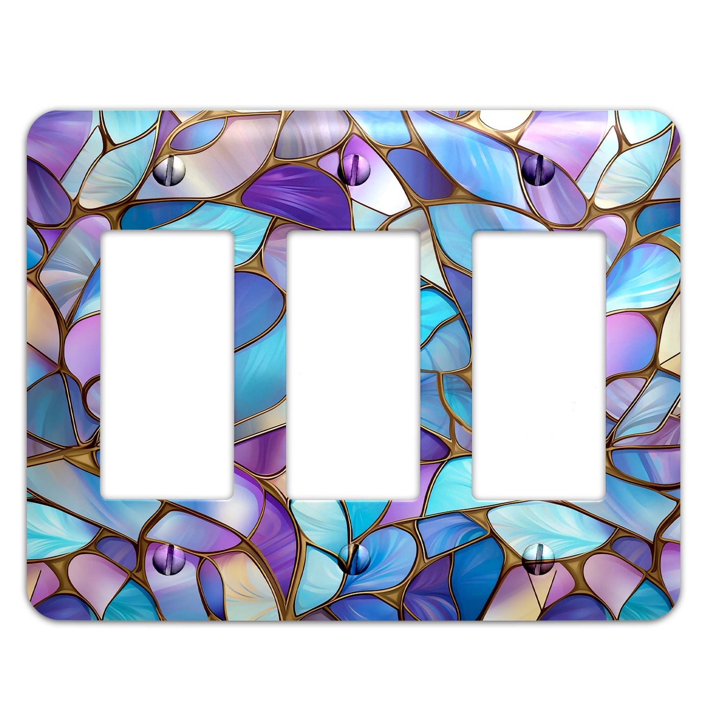 Pastel mosaic stained glass light switch cover, decorative wall plate for home décor, colorful switch cover for light switches