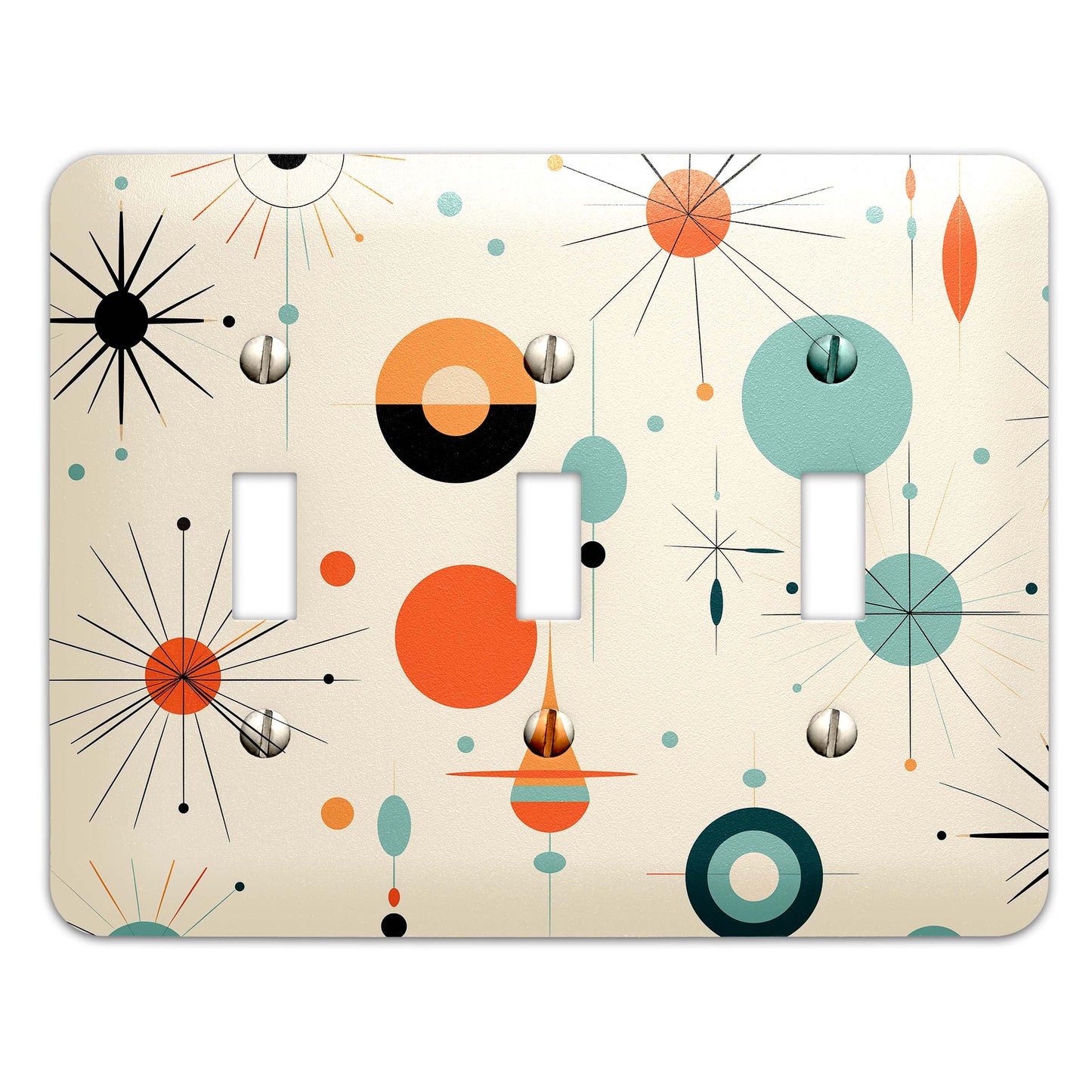 Metal Decorative Light Switch Plate Cover - Mid Century Modern Atomic Art - Several Sizes Available #5253